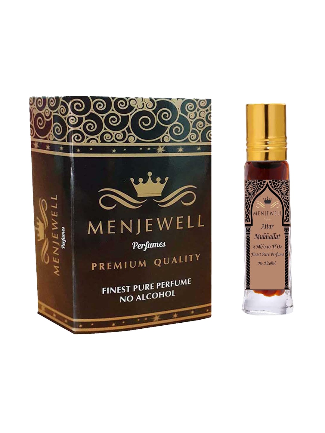 

Menjewell Mukhallat Attar Perfume 3ml, Transparent