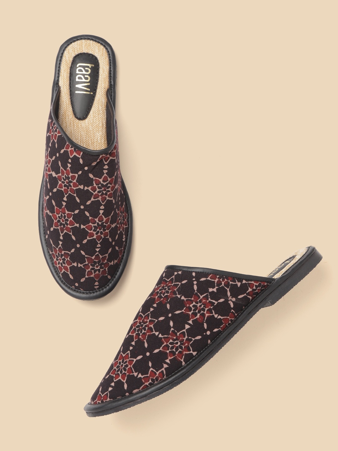 

Taavi Women Coffee Brown & Beige Ethnic Motifs Print Mules
