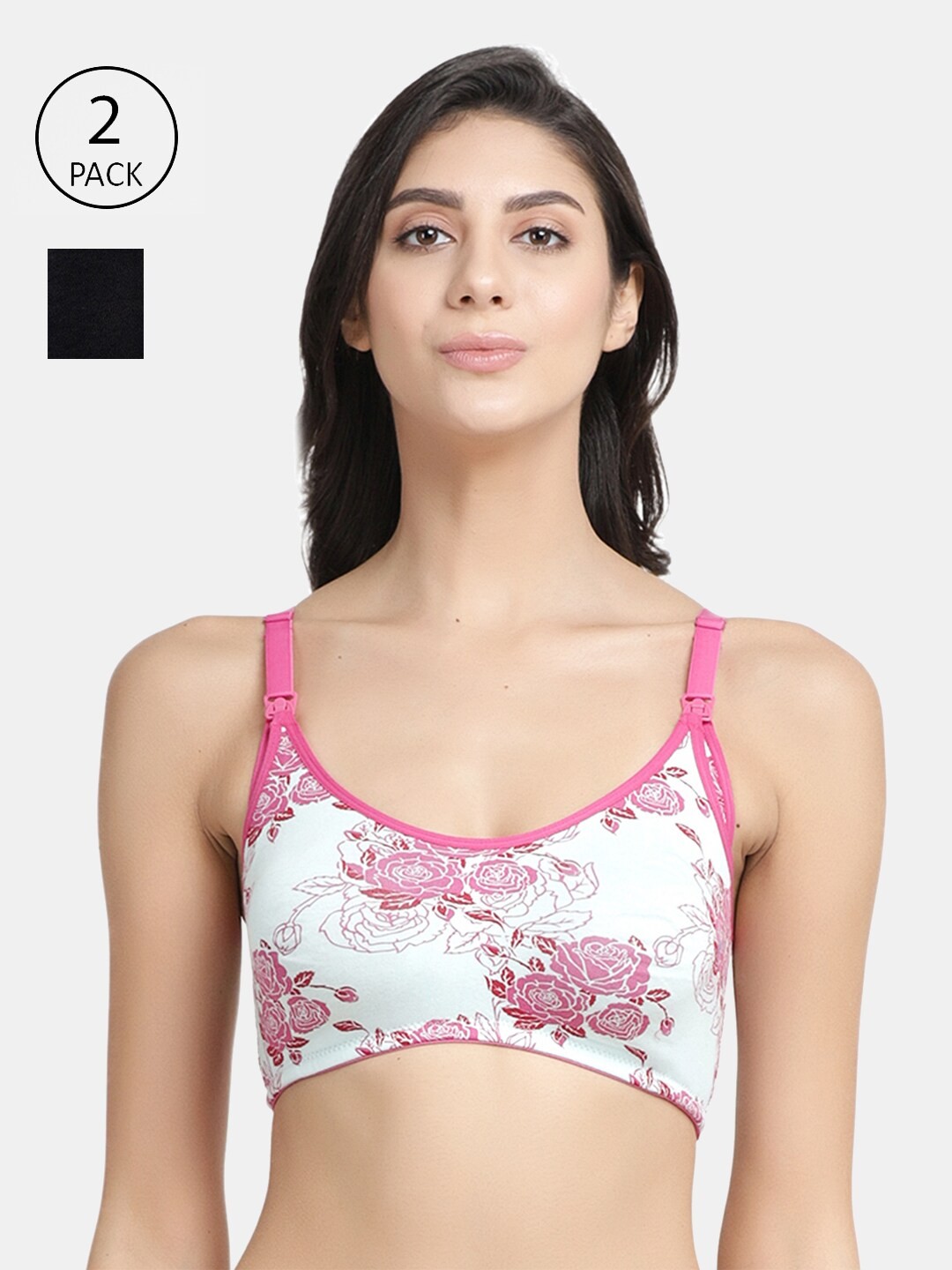 

Inner Sense Black & White Pack of 2 Printed Non-Wired Non Padded Maternity Bra