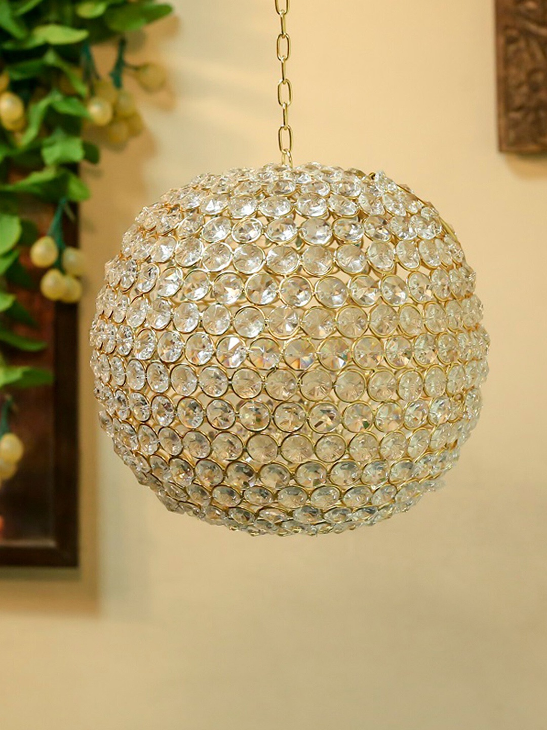 

Homesake Gold-Toned & White Self Design Contemporary Smart Pendent Light
