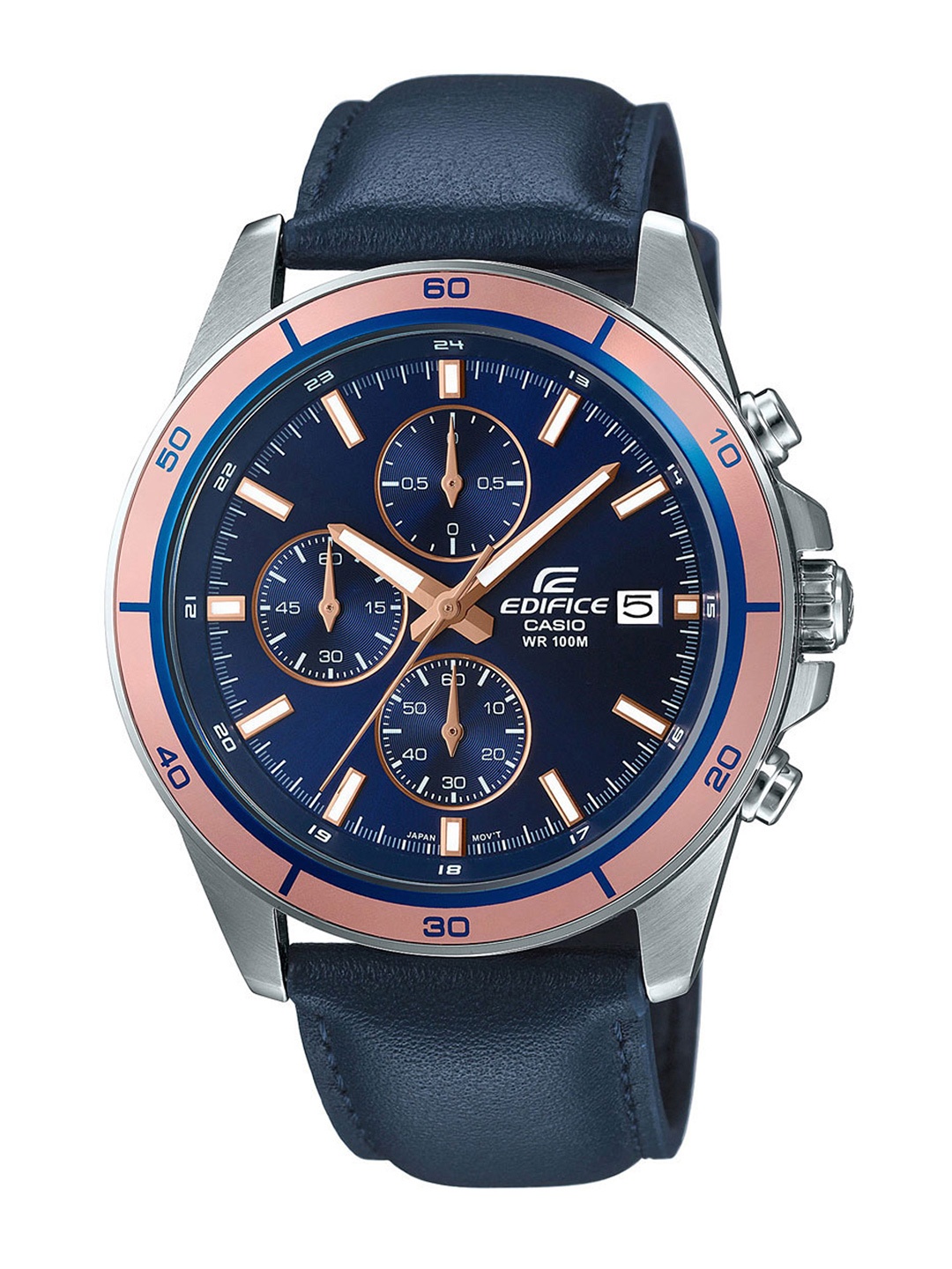 

CASIO Men EDifice EFR-526L-2AVUDF Blue Analog Dial Blue Leather Band Watch EX302