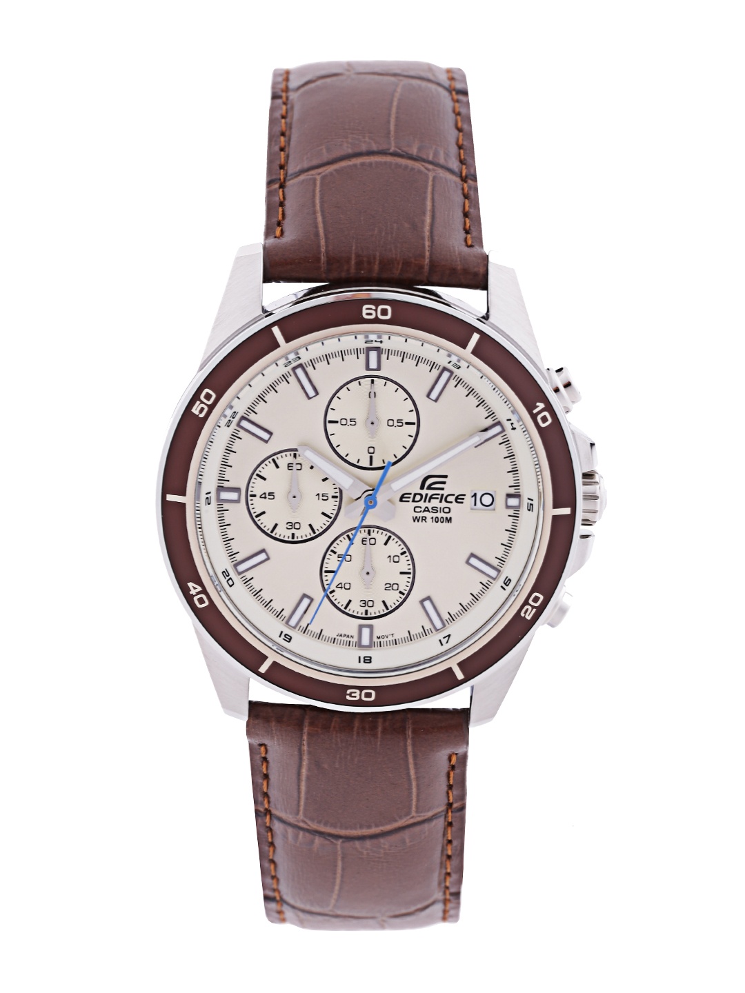 

CASIO Men EDifice EFR-526L-7BVUDF Beige Analog Dial Brown Leather Band Watch EX303, Cream