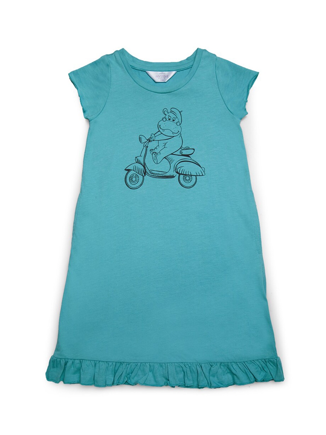 

Mystere Paris Girls Blue Solid Hippo Sleep Tee