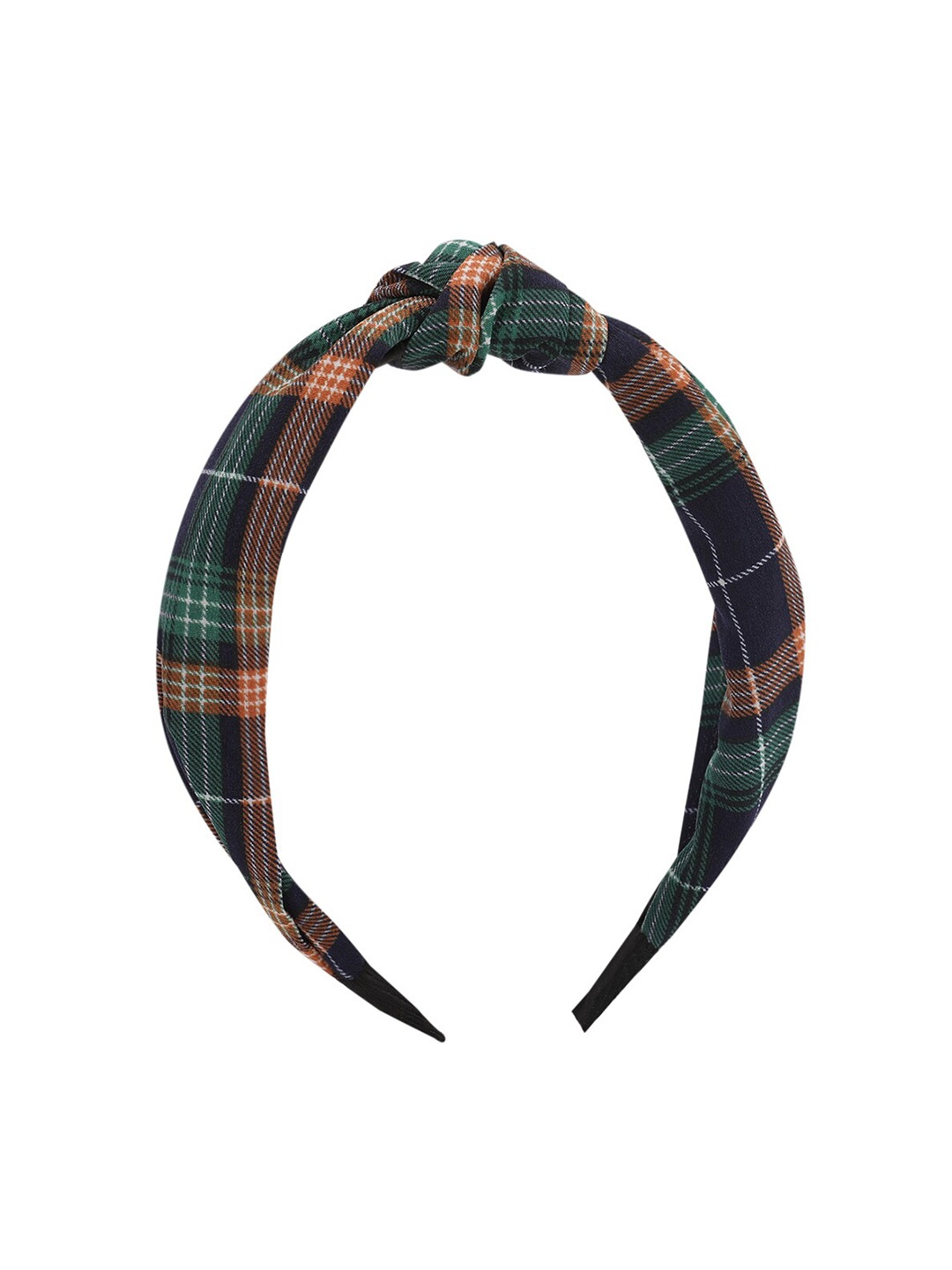 

Kazo Navy Blue & Brown Knotted Checks Hairband