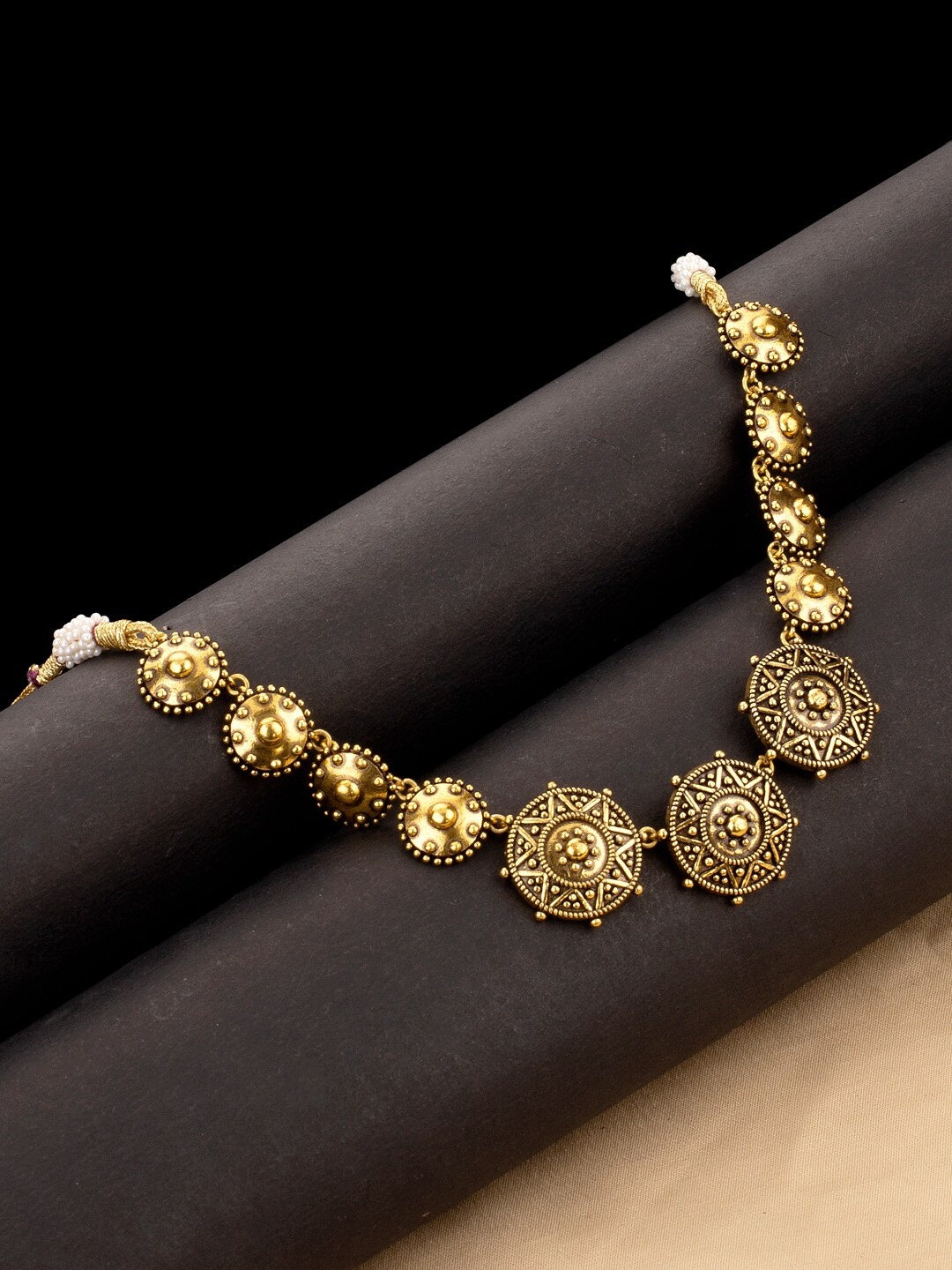 

Voylla Gold-Toned Brass Gold-Plated Oxidised Necklace
