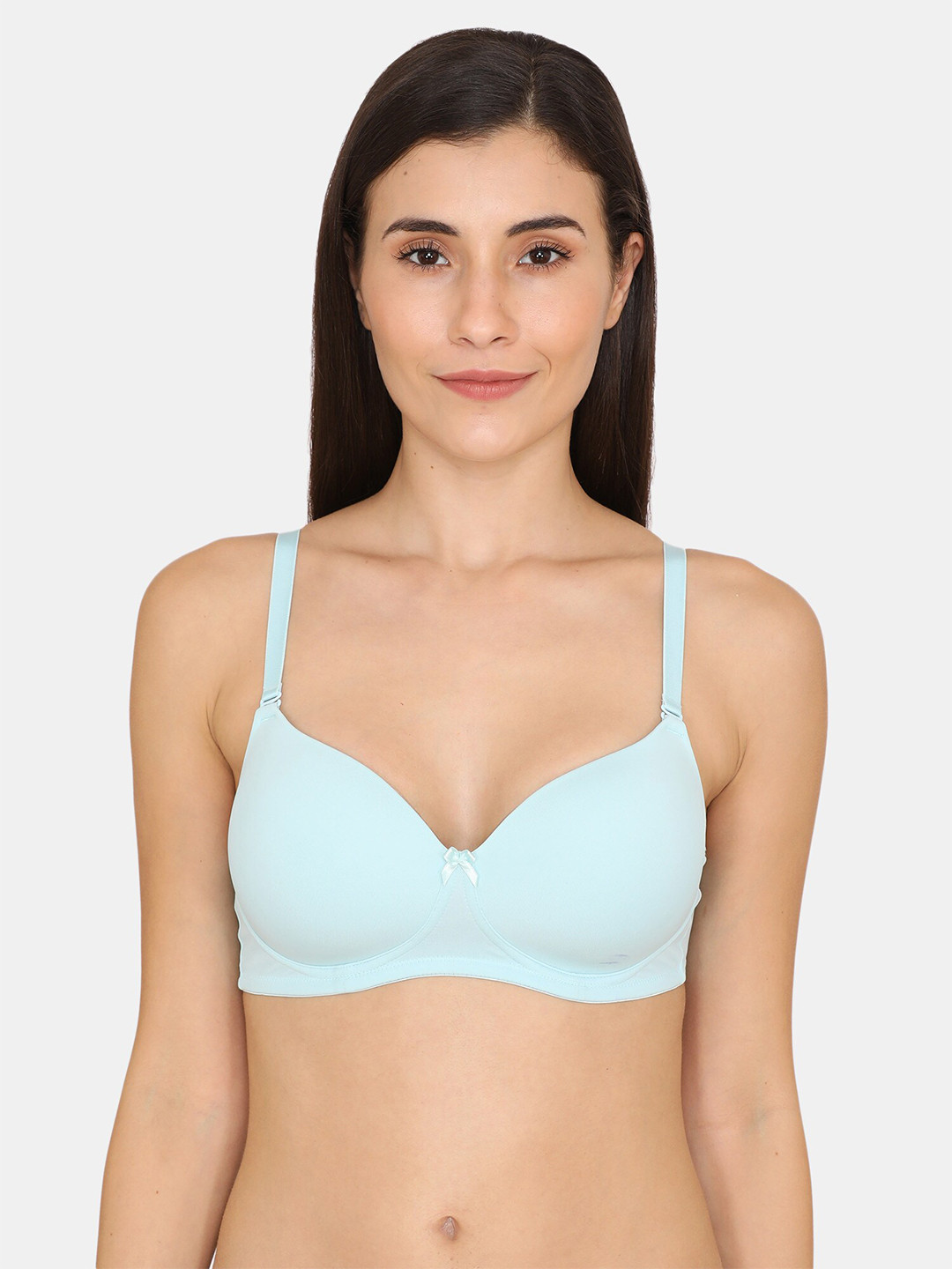 

Zivame Blue Solid Non-Wired Lightly Padded T-shirt Bra