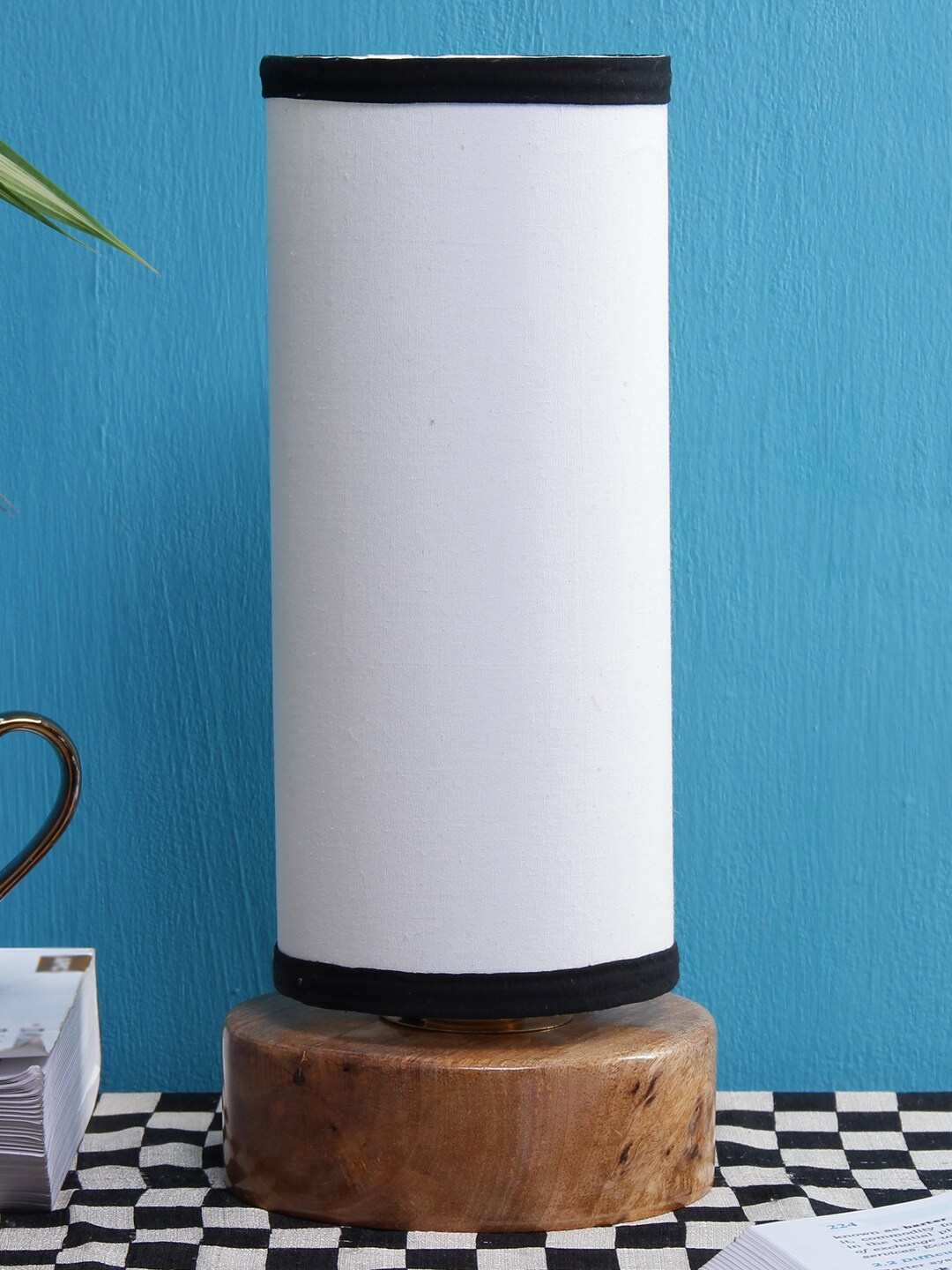 

Devansh White Solid Traditional Column Table Lamp with Shade