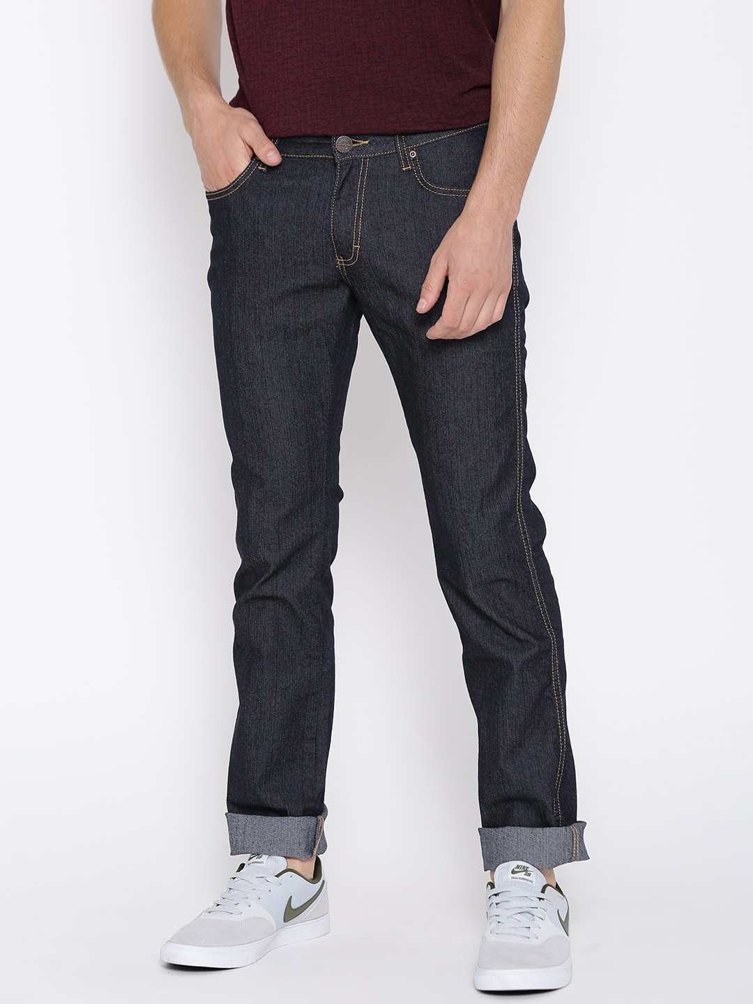 

Wrangler Dark Blue Low-Rise Skanders Slim Fit Stretchable Jeans