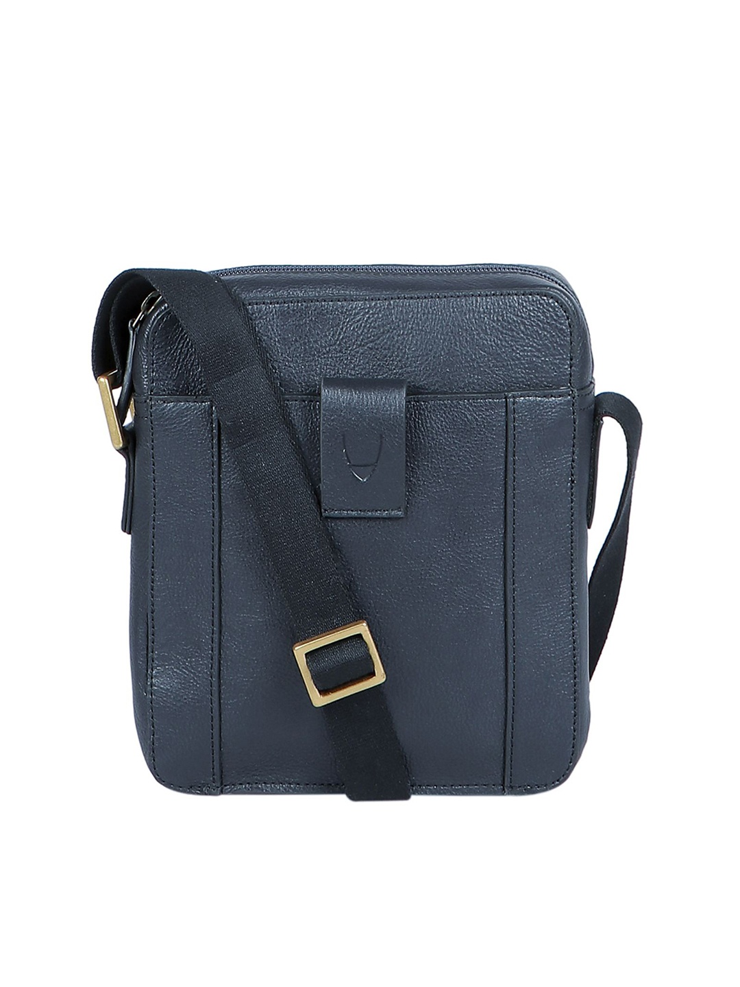 

Hidesign Navy Blue Solid Leather Sling Bag