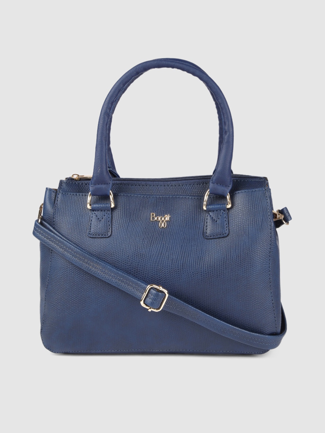 

Baggit Blue Snakeskin Textured Handheld Bag