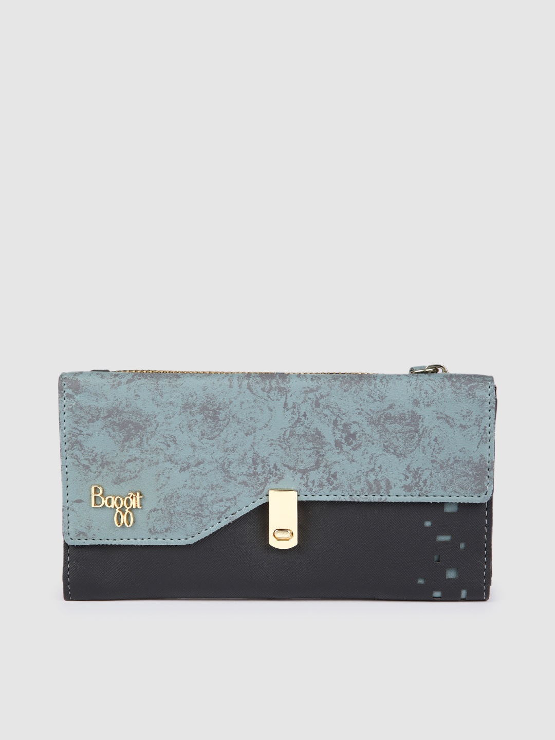 

Baggit Women Black & Blue Colourblocked LW MORASS LORI 1 Three Fold Wallet