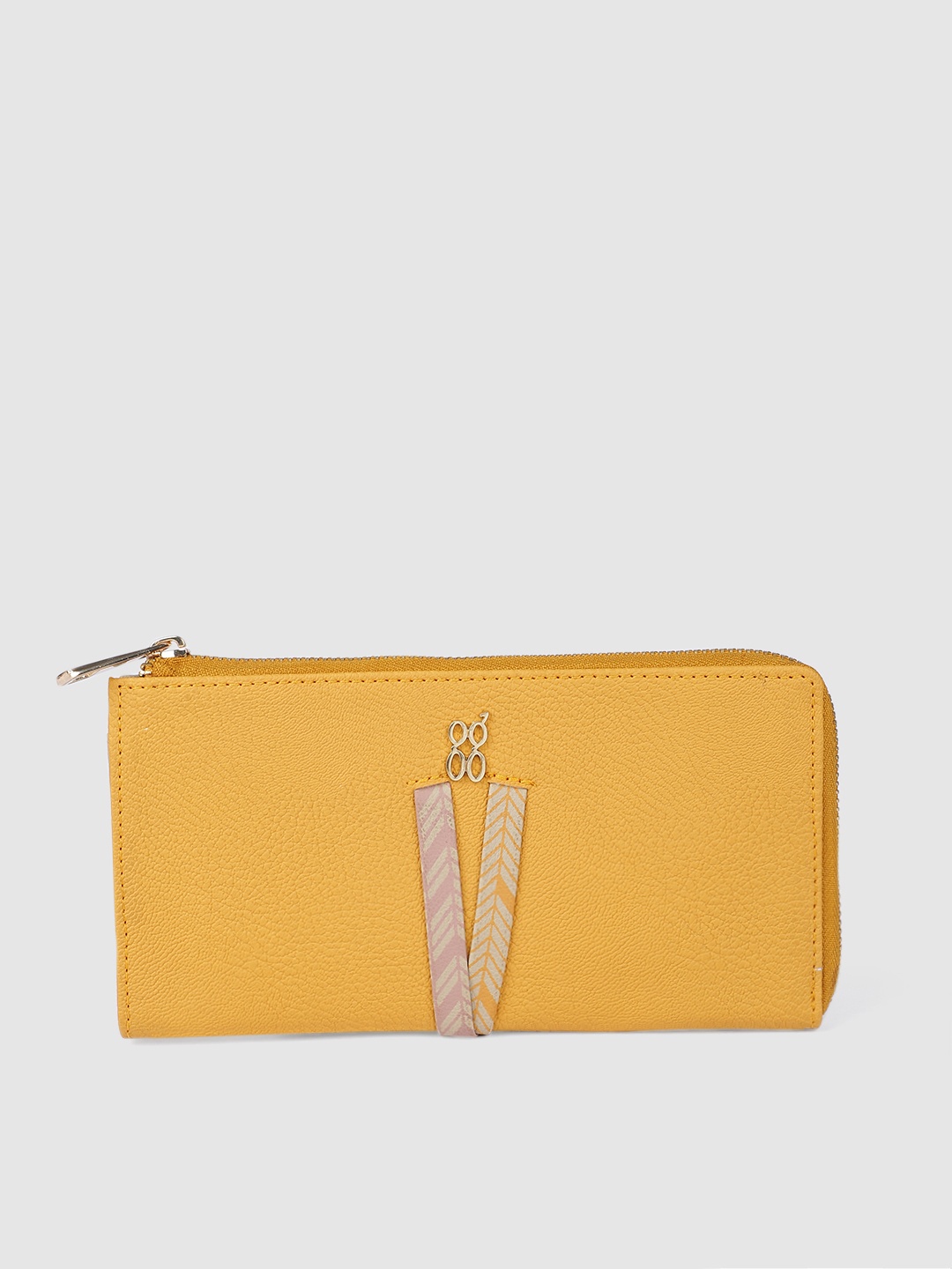 

Baggit Women Yellow Solid Zip Around Wallet