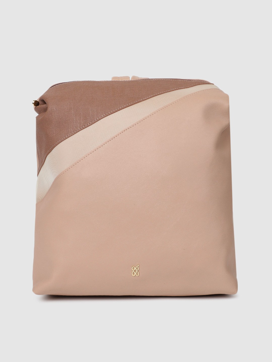 

Baggit Women Pink & Brown Colourblocked Backpack