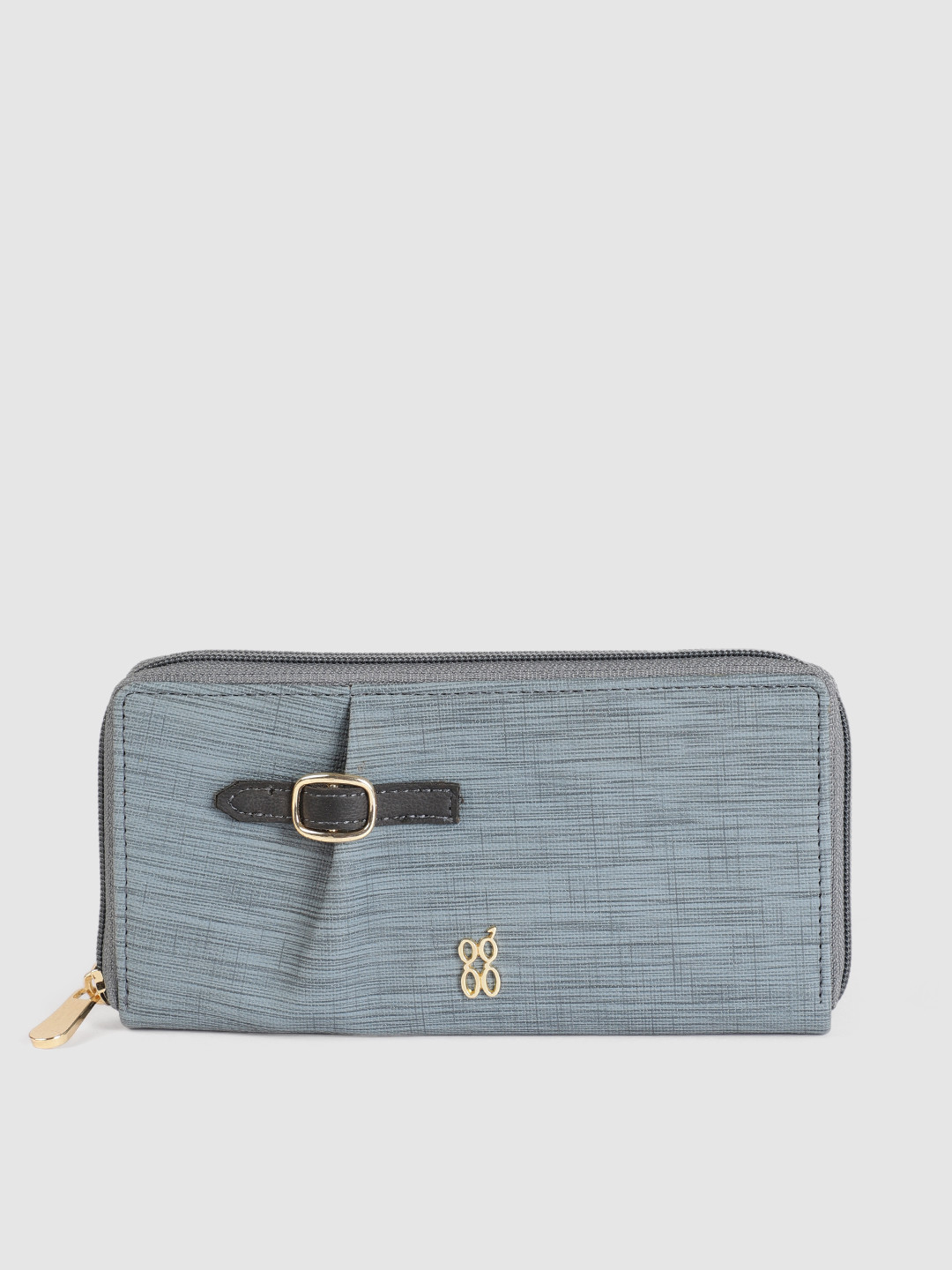 

Baggit Women Grey Solid LWXE XHININ BIRLEY Zip Around Wallet
