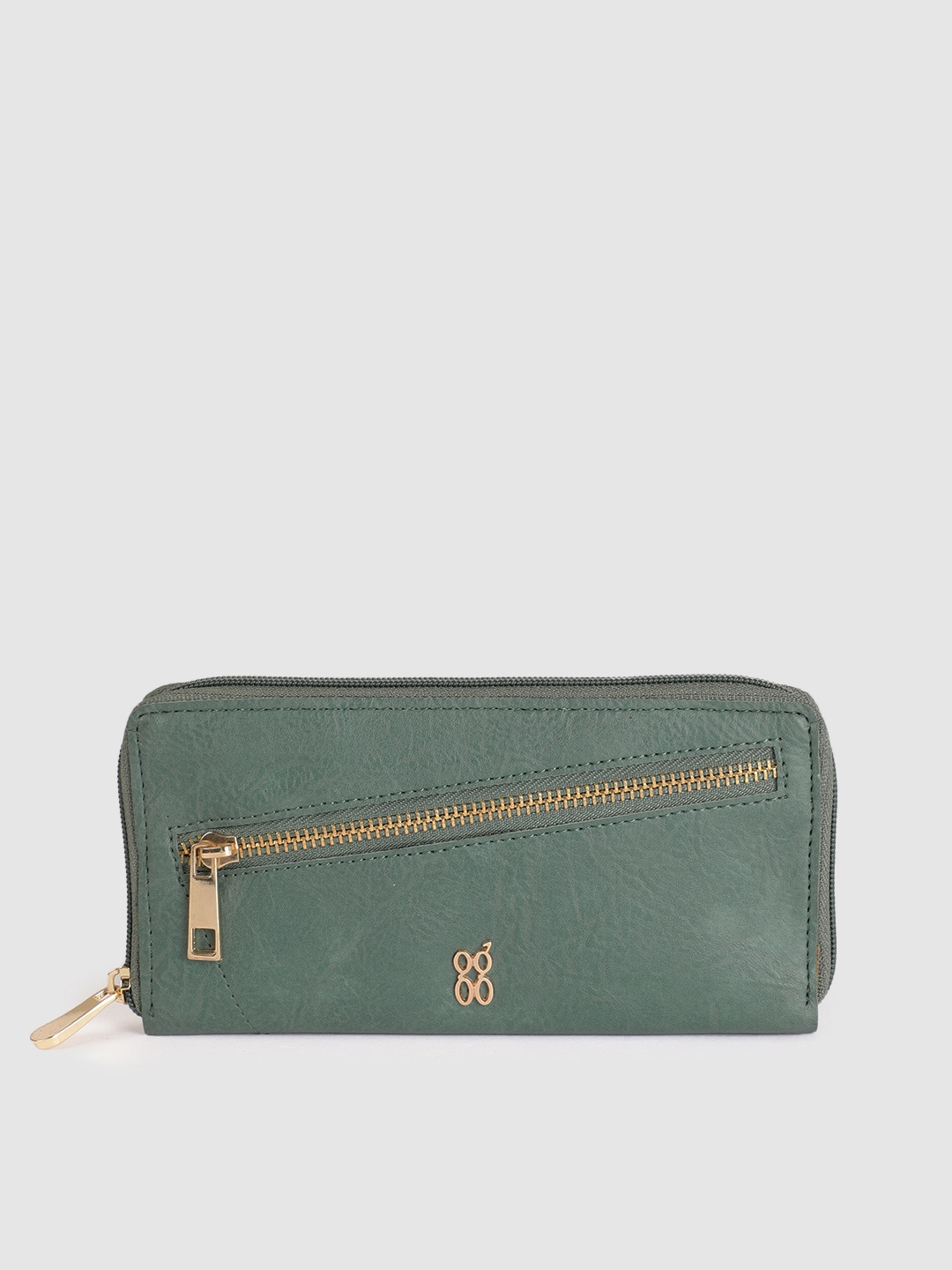 

Baggit Women Green Solid LWXE RAIZEL CHEL Zip Around Wallet