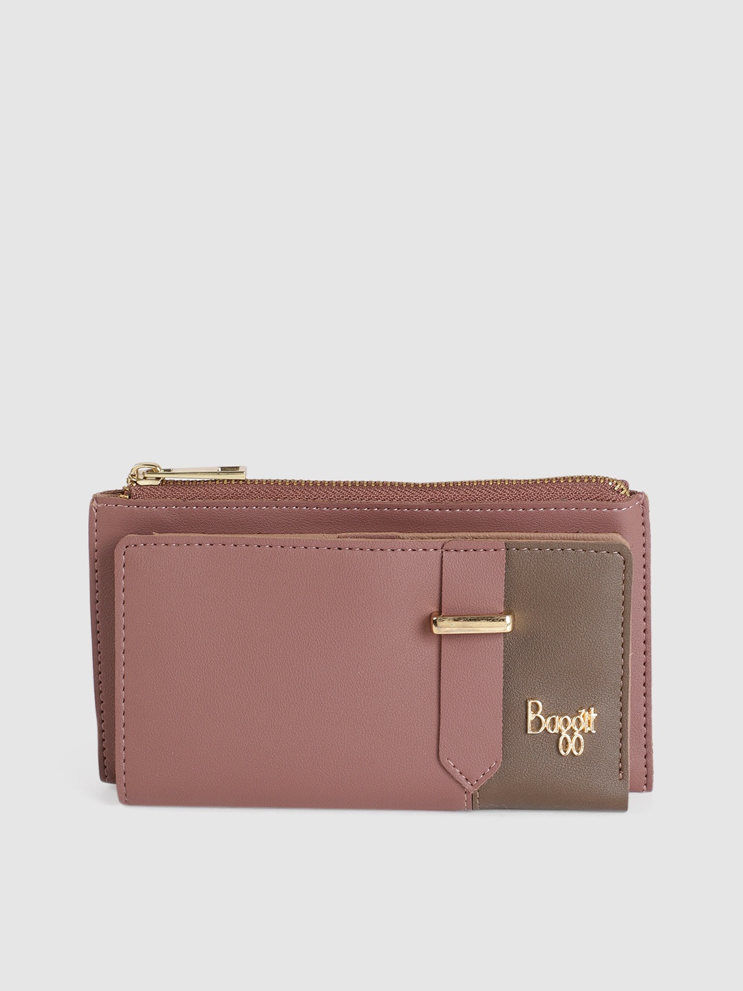 

Baggit Women Pink Solid LW NICOROBIN1 LAVA 5 SS Zip Around Wallet