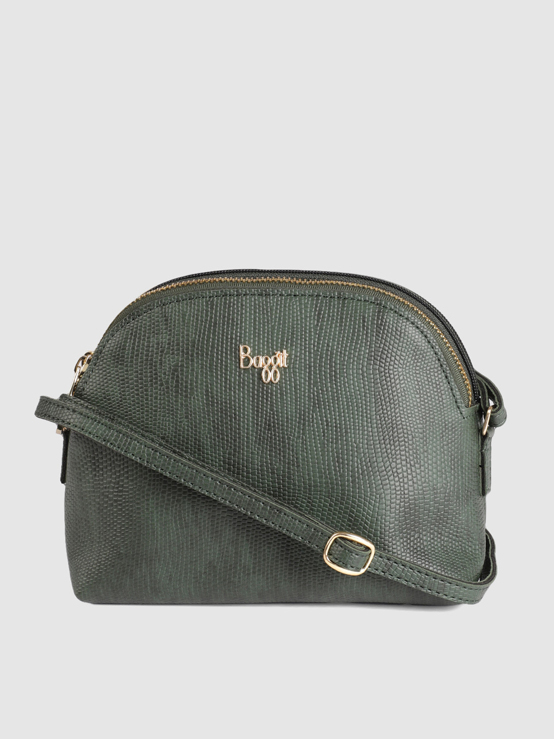 

Baggit Olive Green Textured Sling Bag