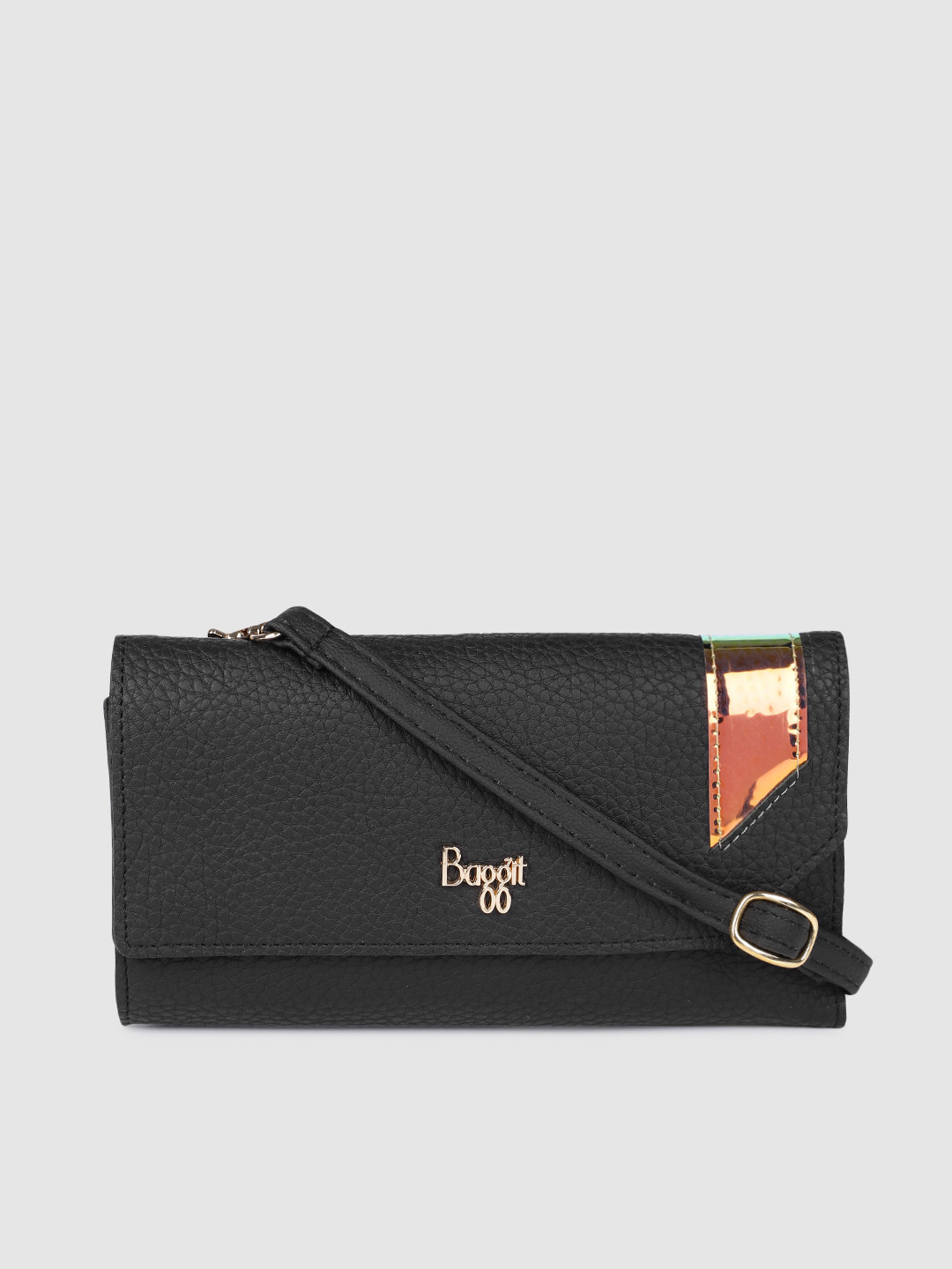 

Baggit Women Black Textured Two Fold Wallet