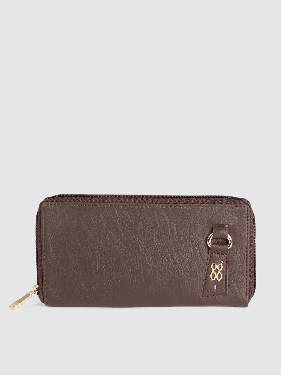 

Baggit Women Brown LWXE PEEPS E AMARO Solid Zip Around Wallet