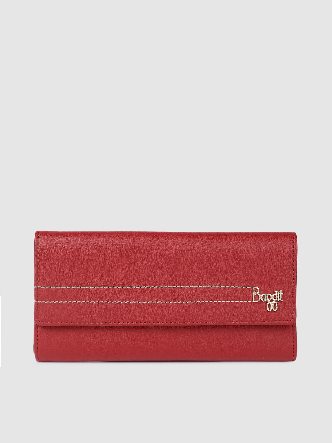 

Baggit Women Red Solid Three Fold Wallet