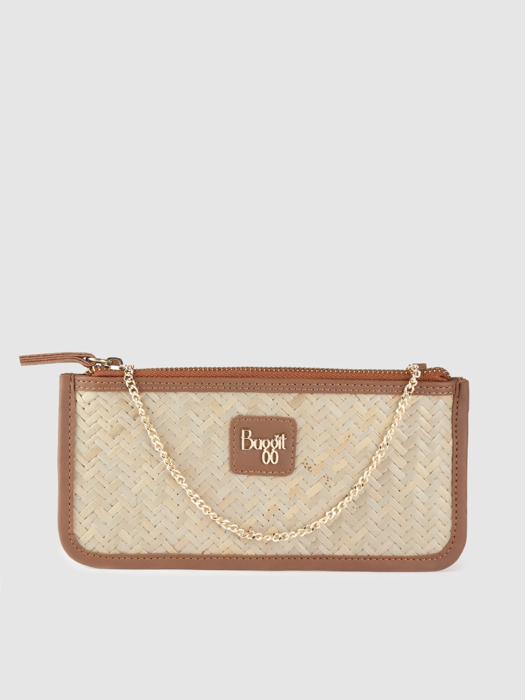 

Baggit Beige Basketweave Pattern Clutch