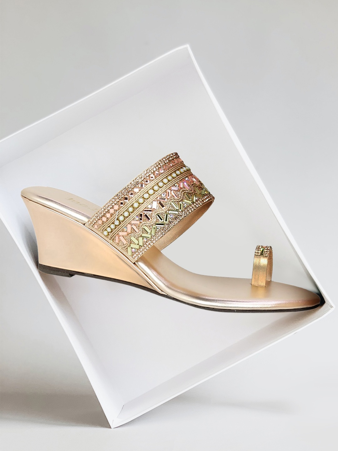 

Inc 5 Women Rose Gold Embellished Sandals
