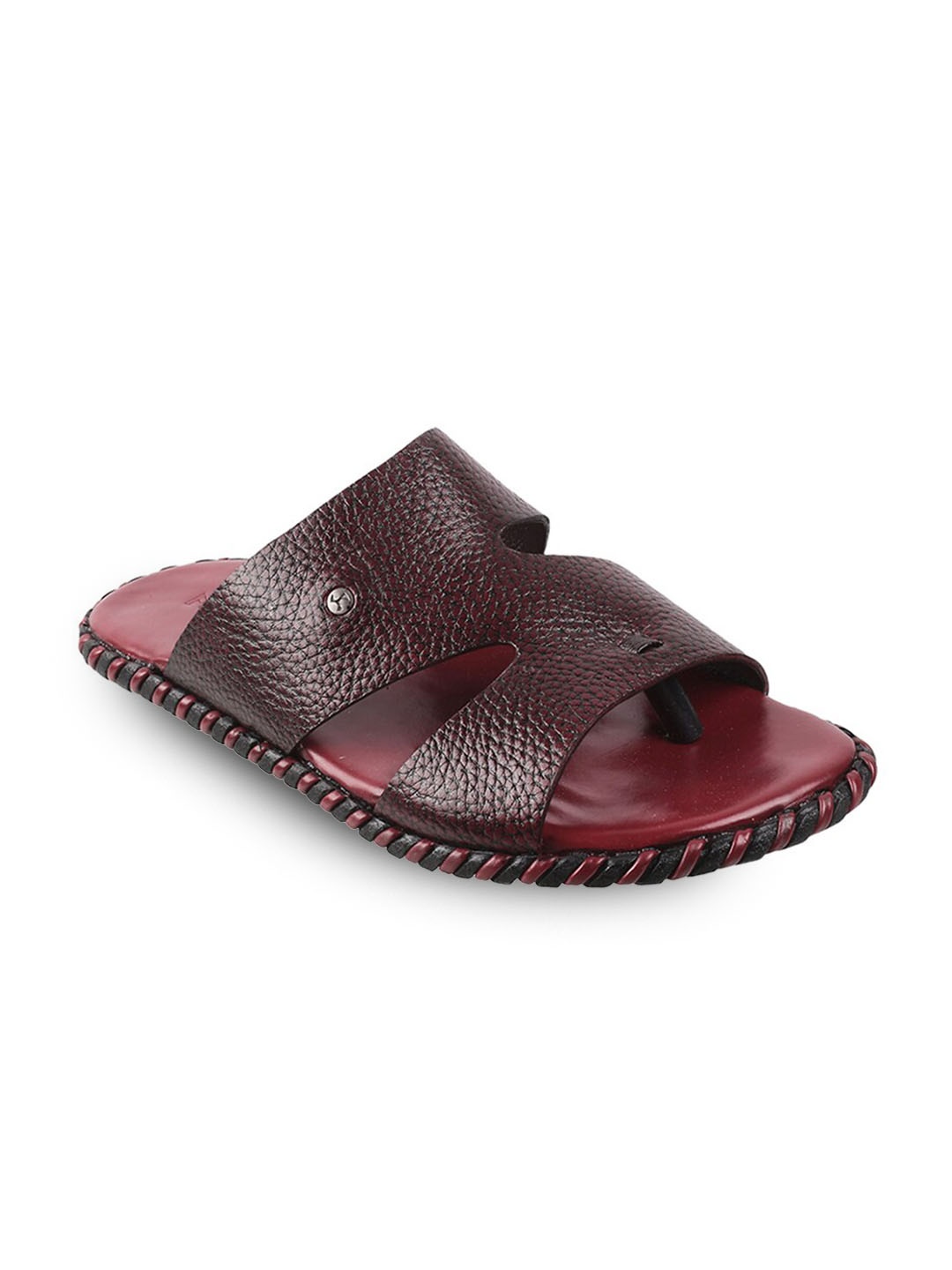 

Mochi Men Maroon Leather Comfort Sandals