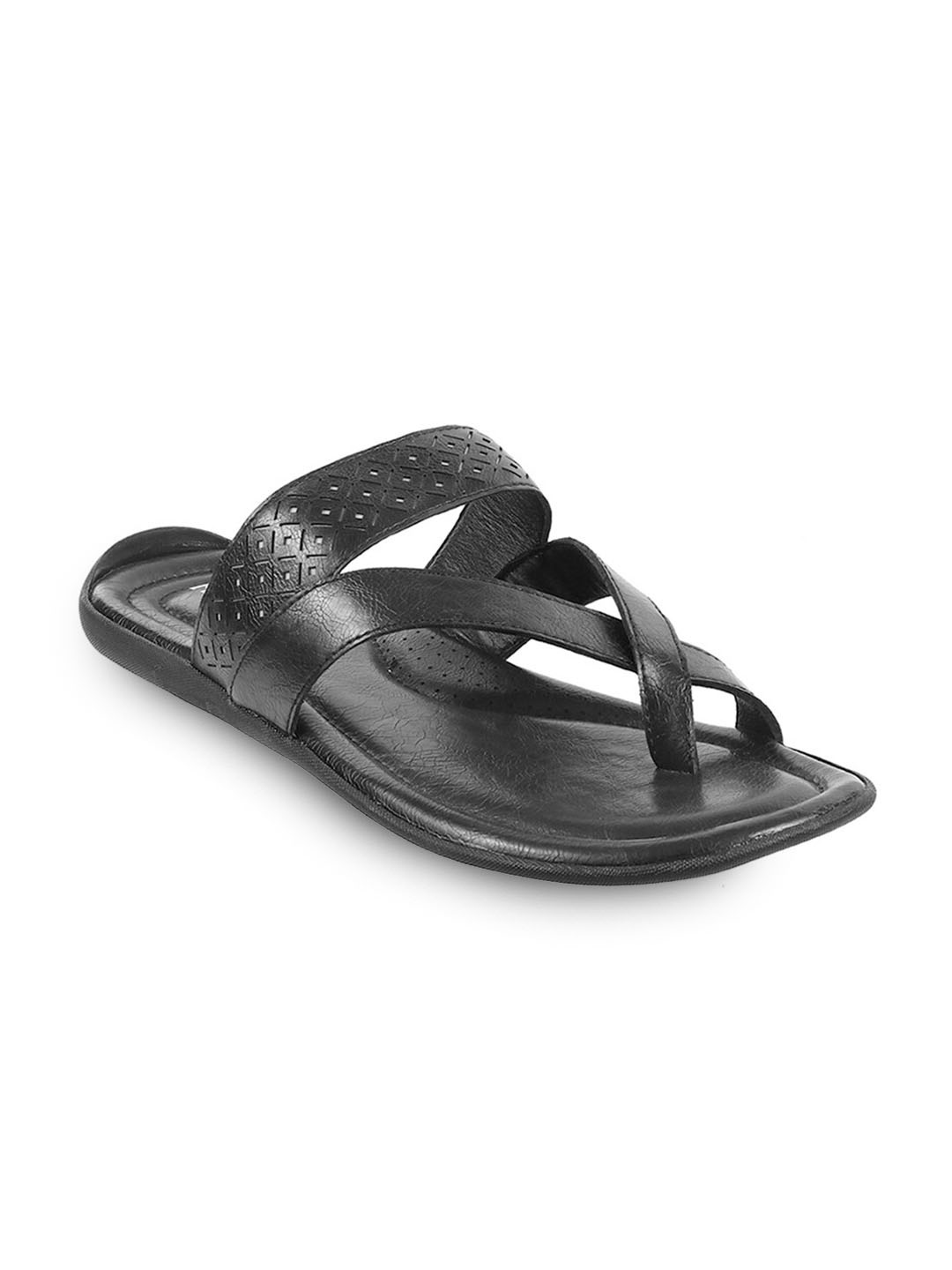 

Mochi Men Black Leather Comfort Sandals