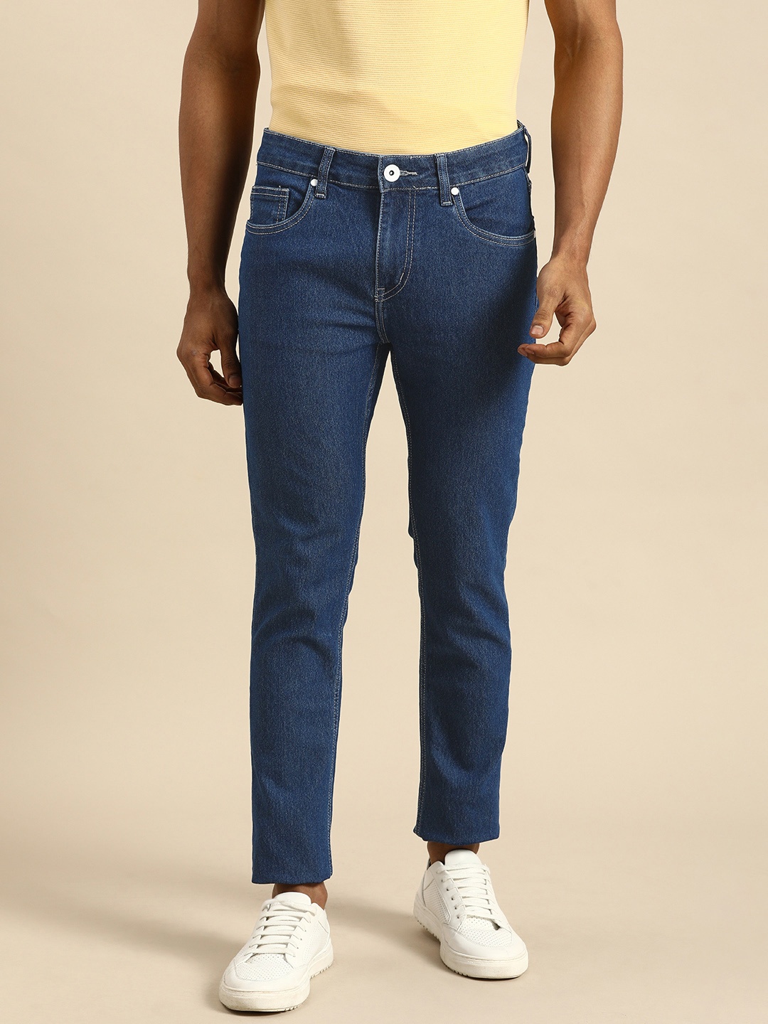 

ether Men Blue Skinny Fit Coolit Finish Comfort Jeans