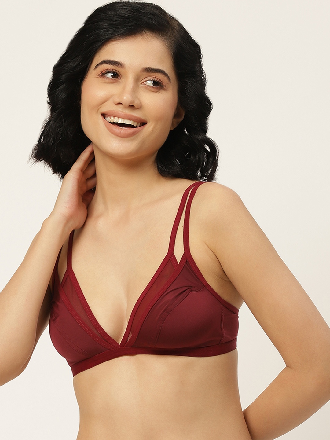 

DressBerry Maroon Solid Non-Padded Medium Coverage Everyday Bra PM-SC-PM-PN-01