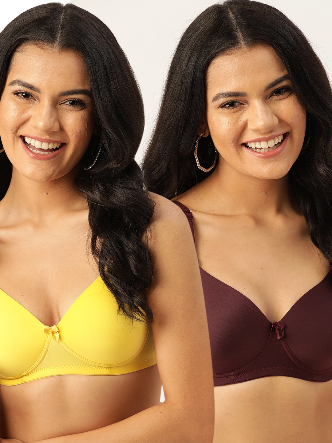 

DressBerry Pack of 2 Solid Everyday Bras DB-PM-NWP-040, Yellow