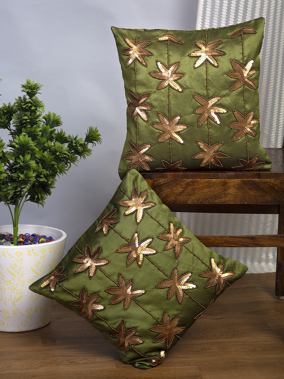 

Alina decor Unisex Green Solid
