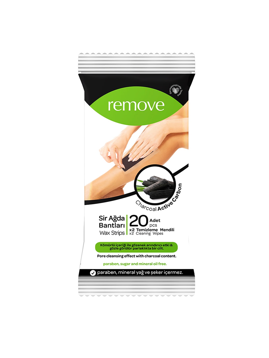 

Remove Body Wax Strips - Active Carbon Charcoal - 20 Body Strips