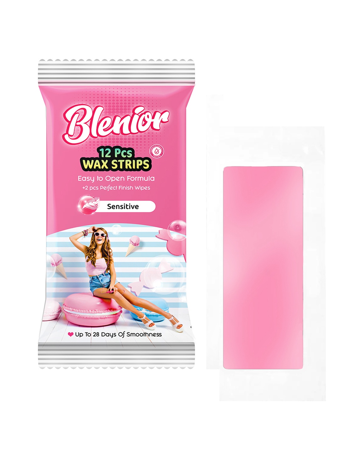 

Blenior Body Wax Strips - Sensitive, Pink