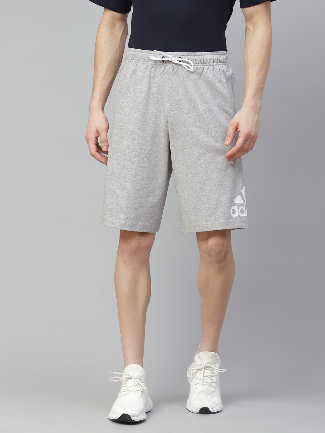 

ADIDAS Men Grey Melange Solid Essentials 3-Stripes Chelsea Sustainable Shorts