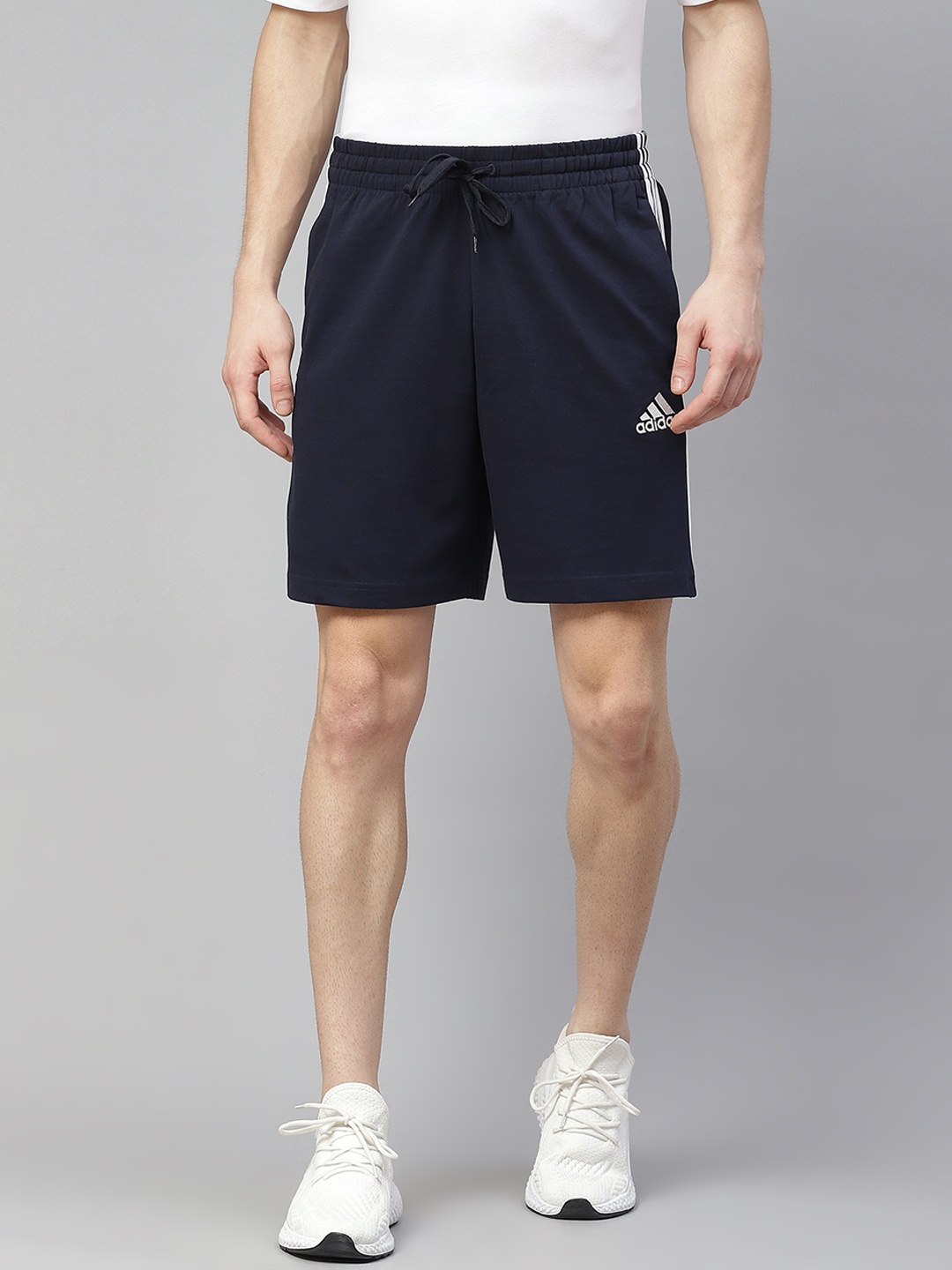 

ADIDAS Men Navy Blue Sport Inspired 3-Stripes Sustainable Shorts