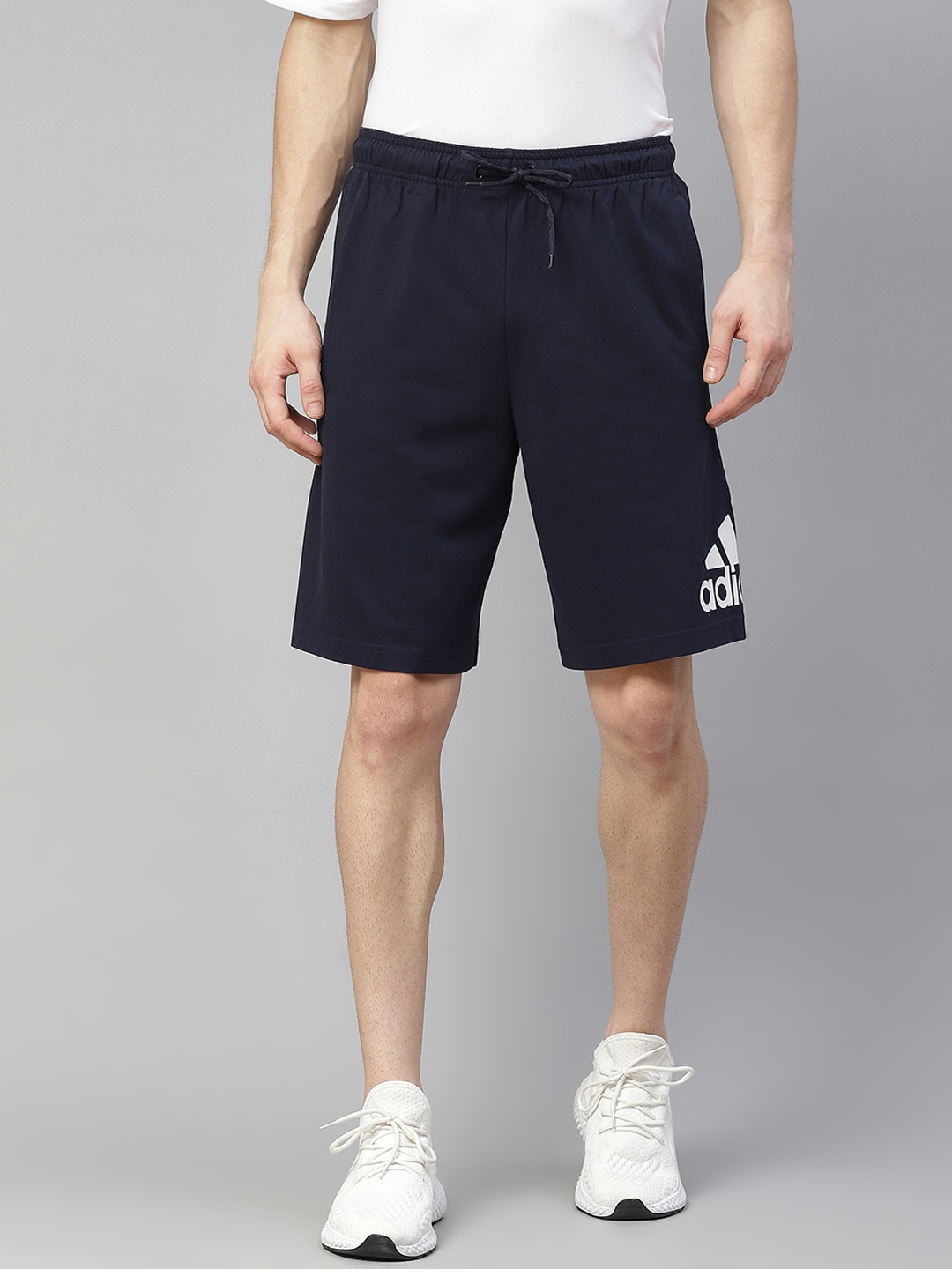 

ADIDAS Men Navy Blue Solid Essentials 3-Stripes Chelsea Sustainable Shorts