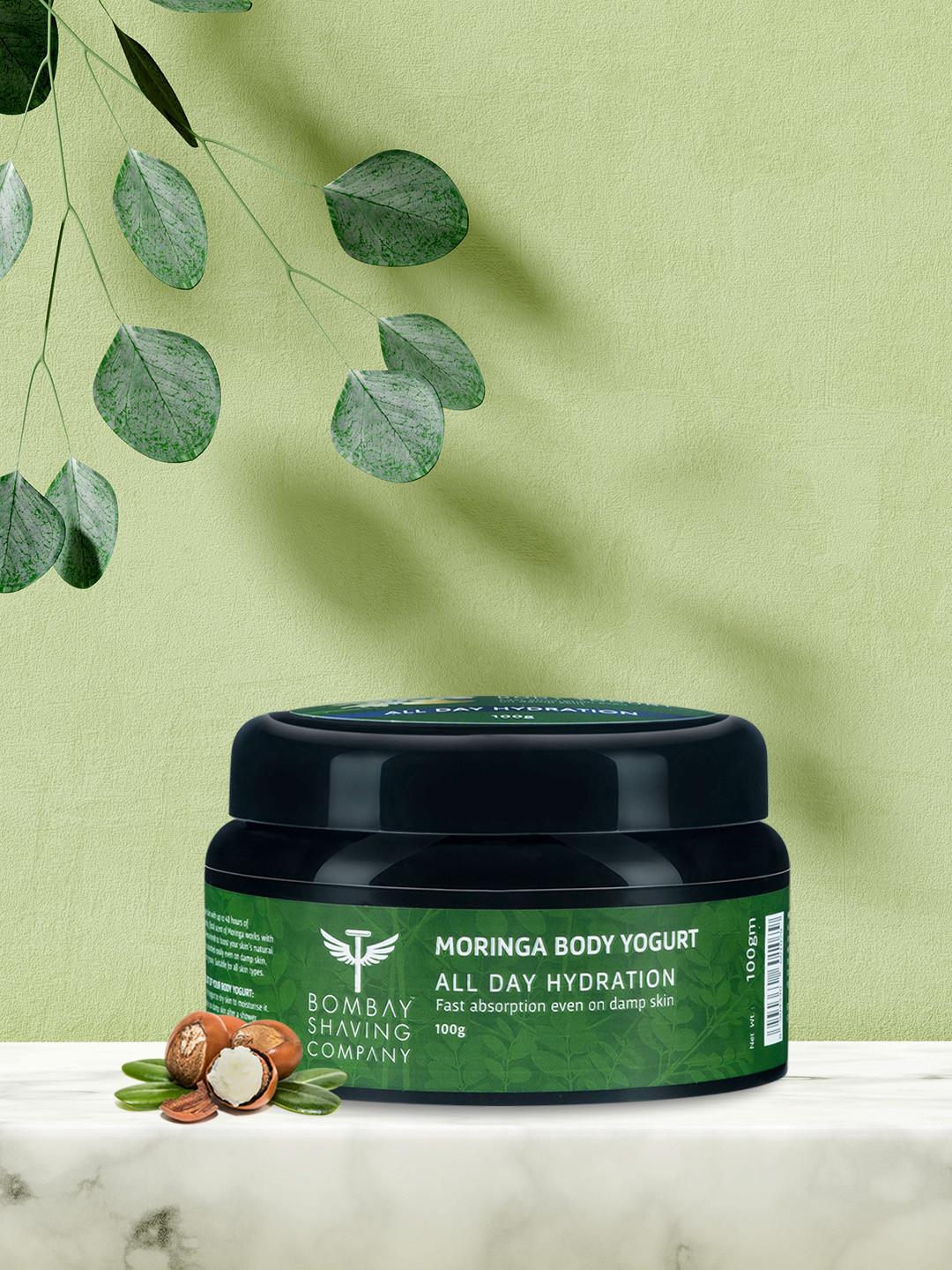 

Bombay Shaving Company Unisex 48 Hr Intense Hydration Moringa Body Yogurt 100 g, Green