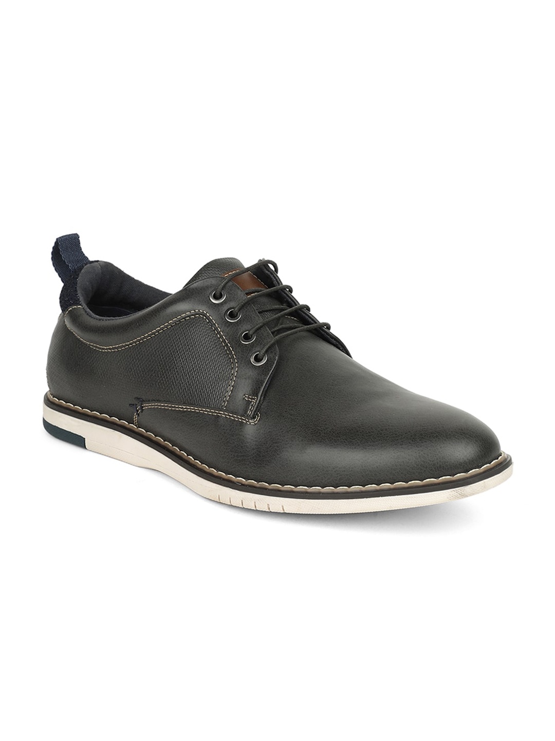 

Bata Men Grey Leather Derbys