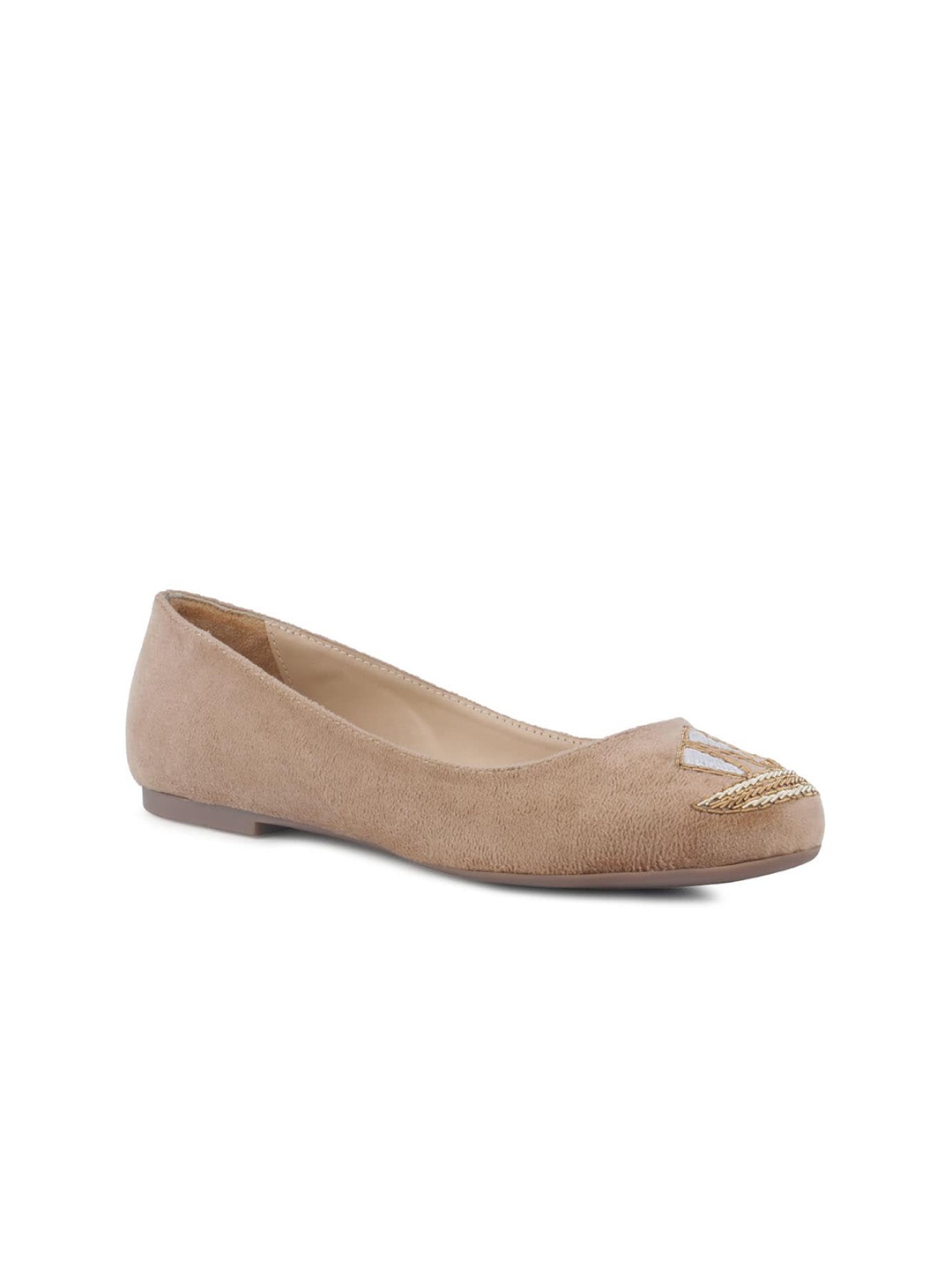 

London Rag Women Beige Solid Suede Ballerinas