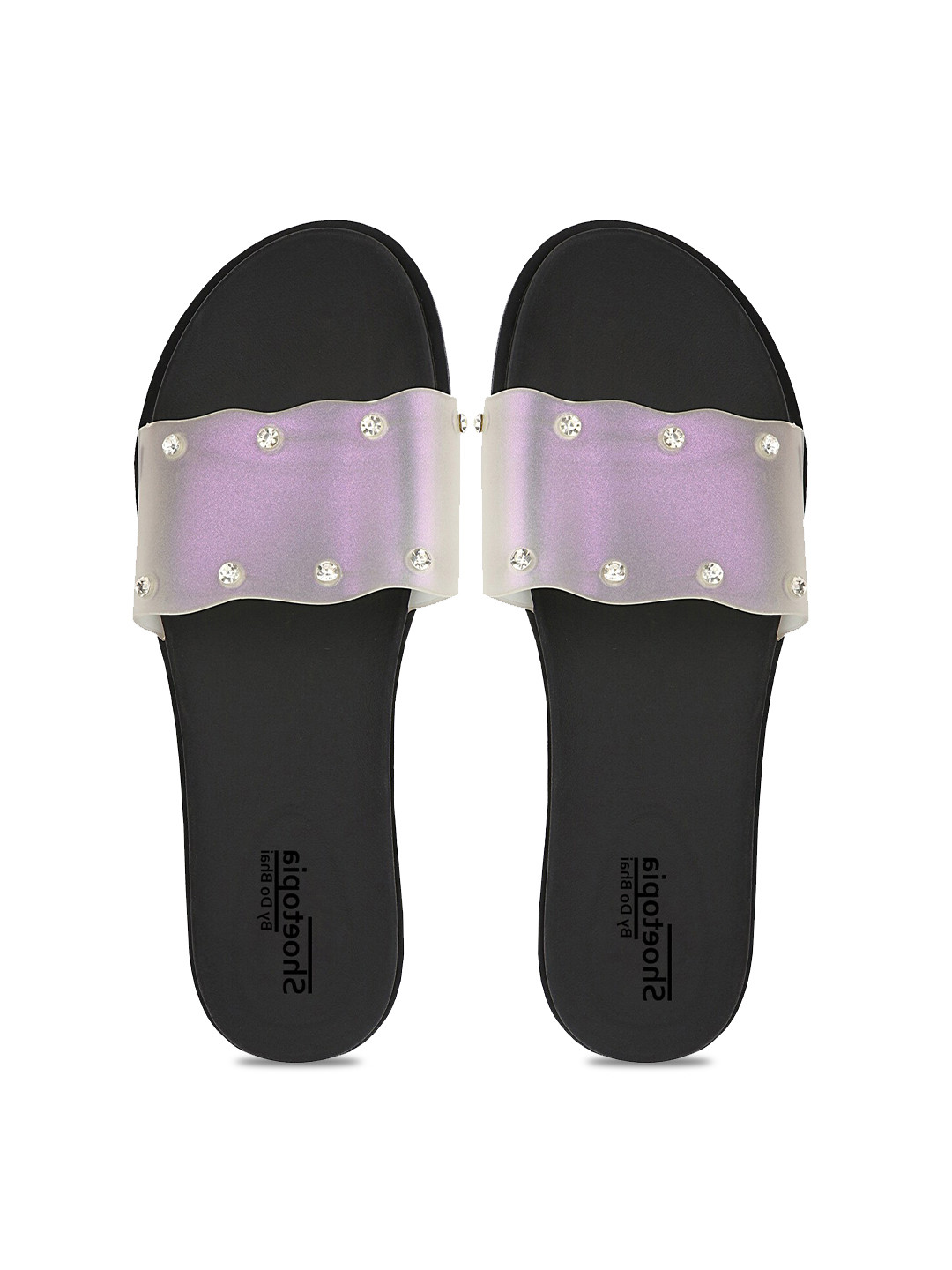 

Shoetopia Women Lavender Embellished Sliders