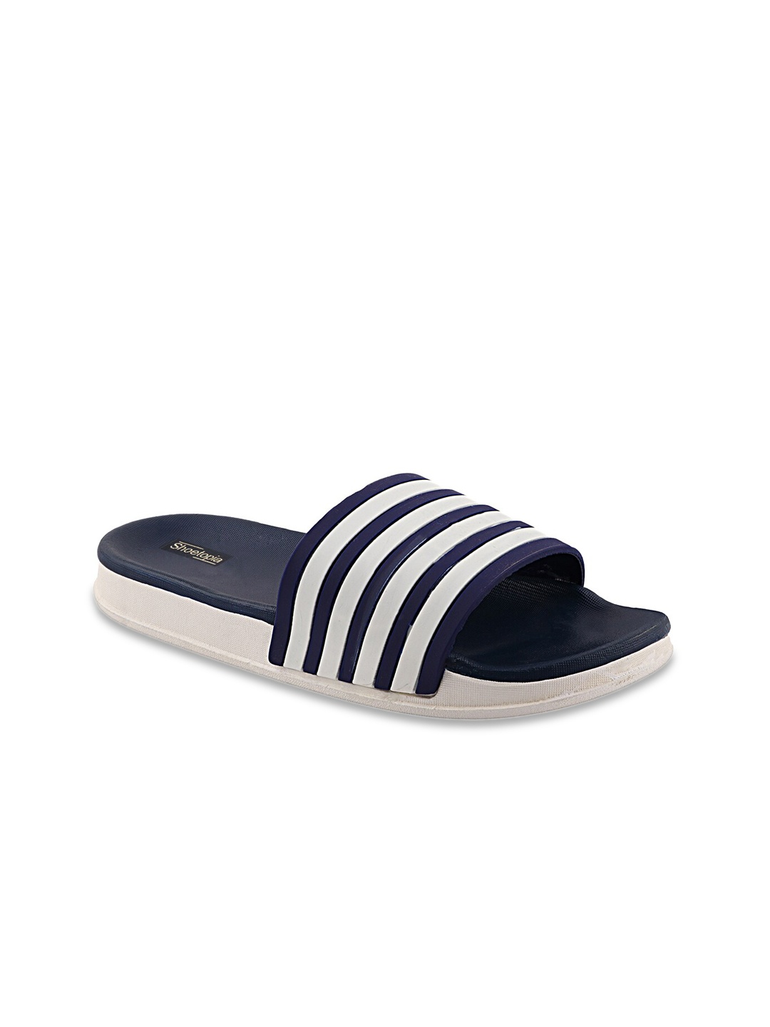

Shoetopia Girls Navy Blue & White Striped Sliders