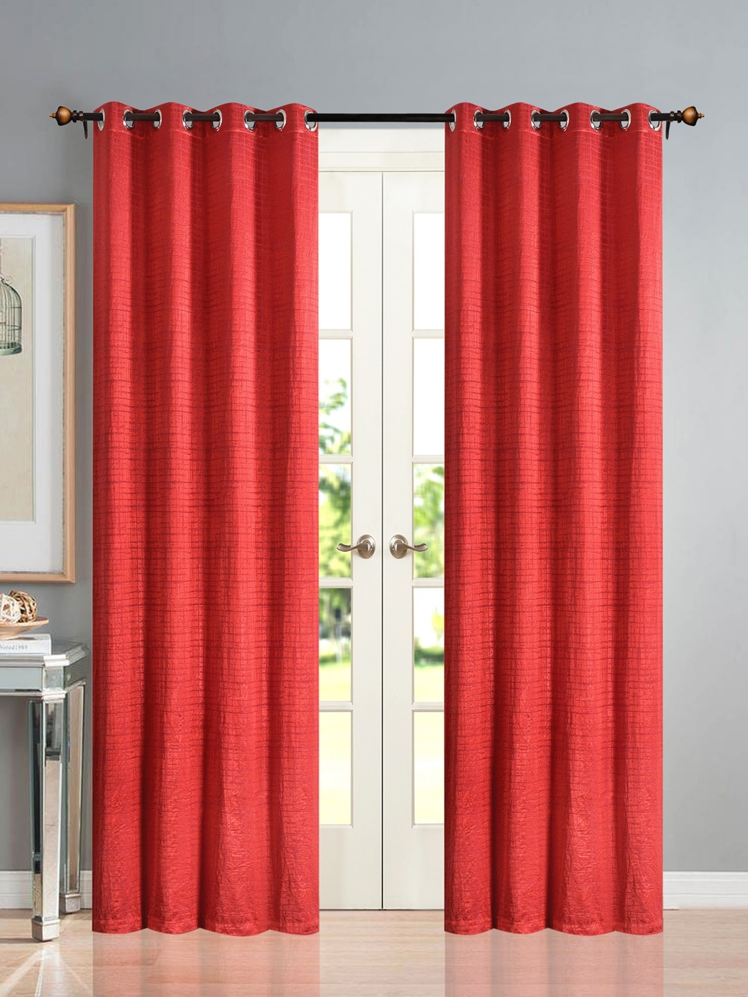 

Deco Window Red Set of 2 Room Darkening Door Curtains