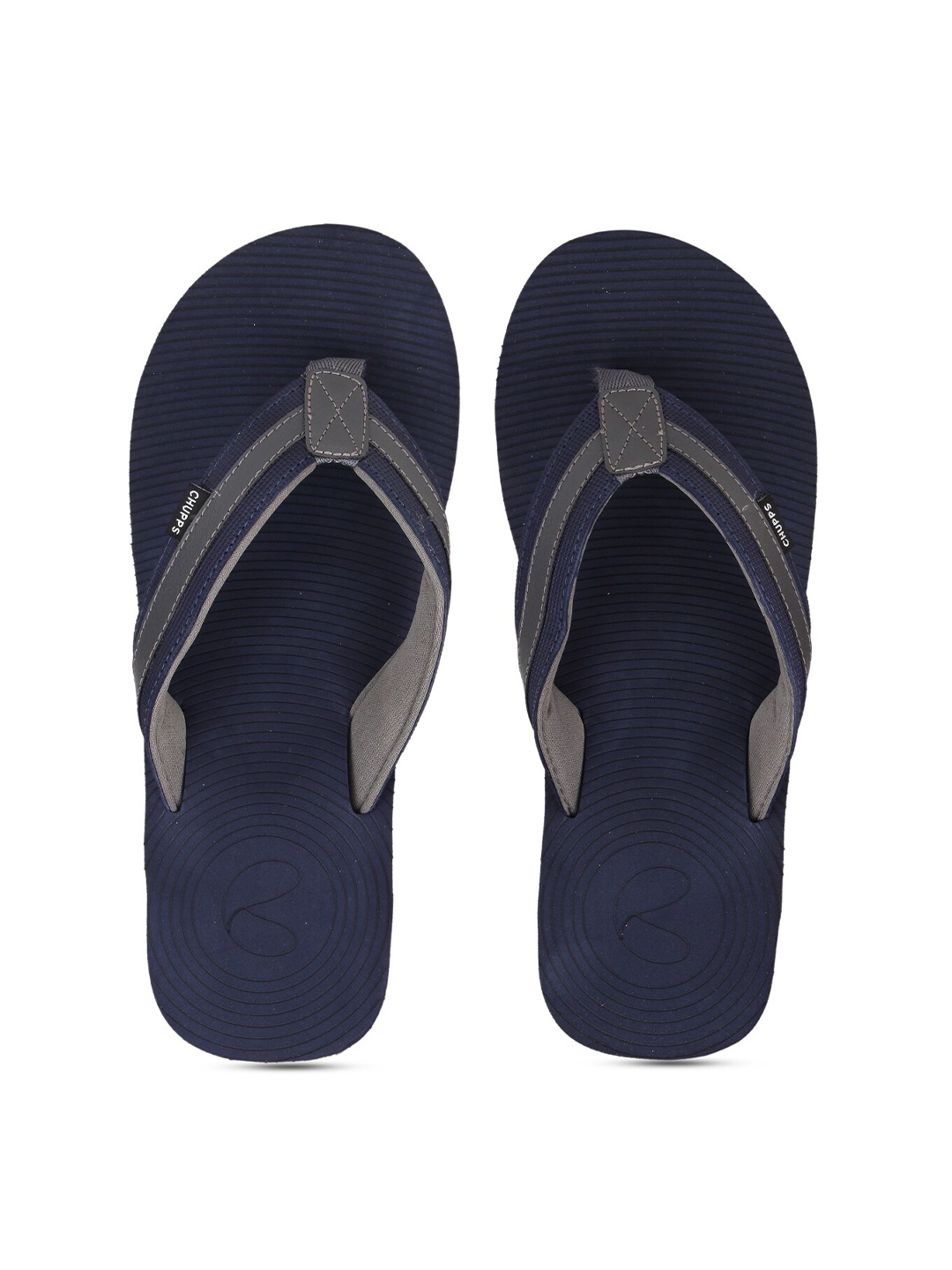 

CHUPPS Men Navy Blue & Grey Colourblocked Sustainable Thong Flip-Flops