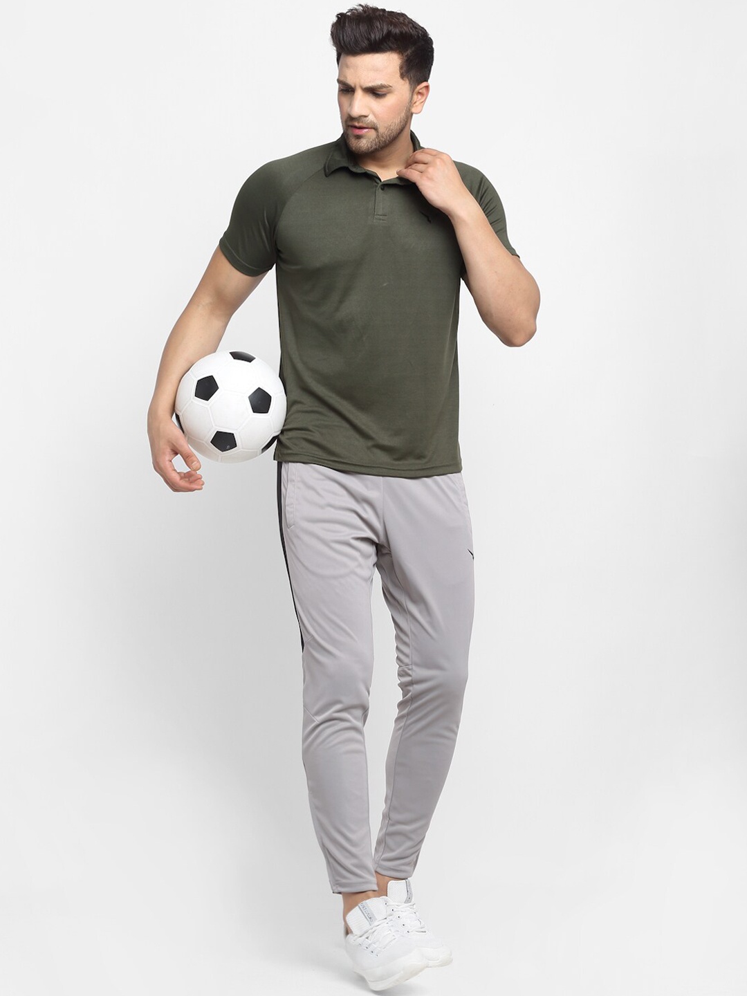 

Invincible Men Raglan Polo Tee, Olive