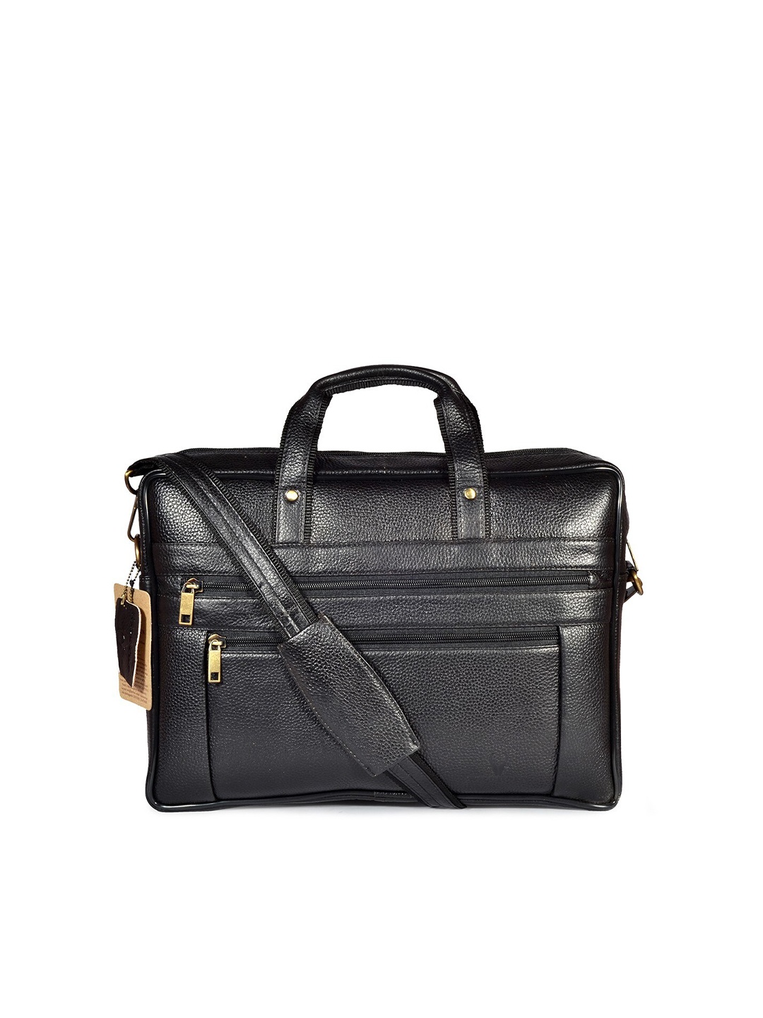

WildHorn Men Black Textured Laptop Bag