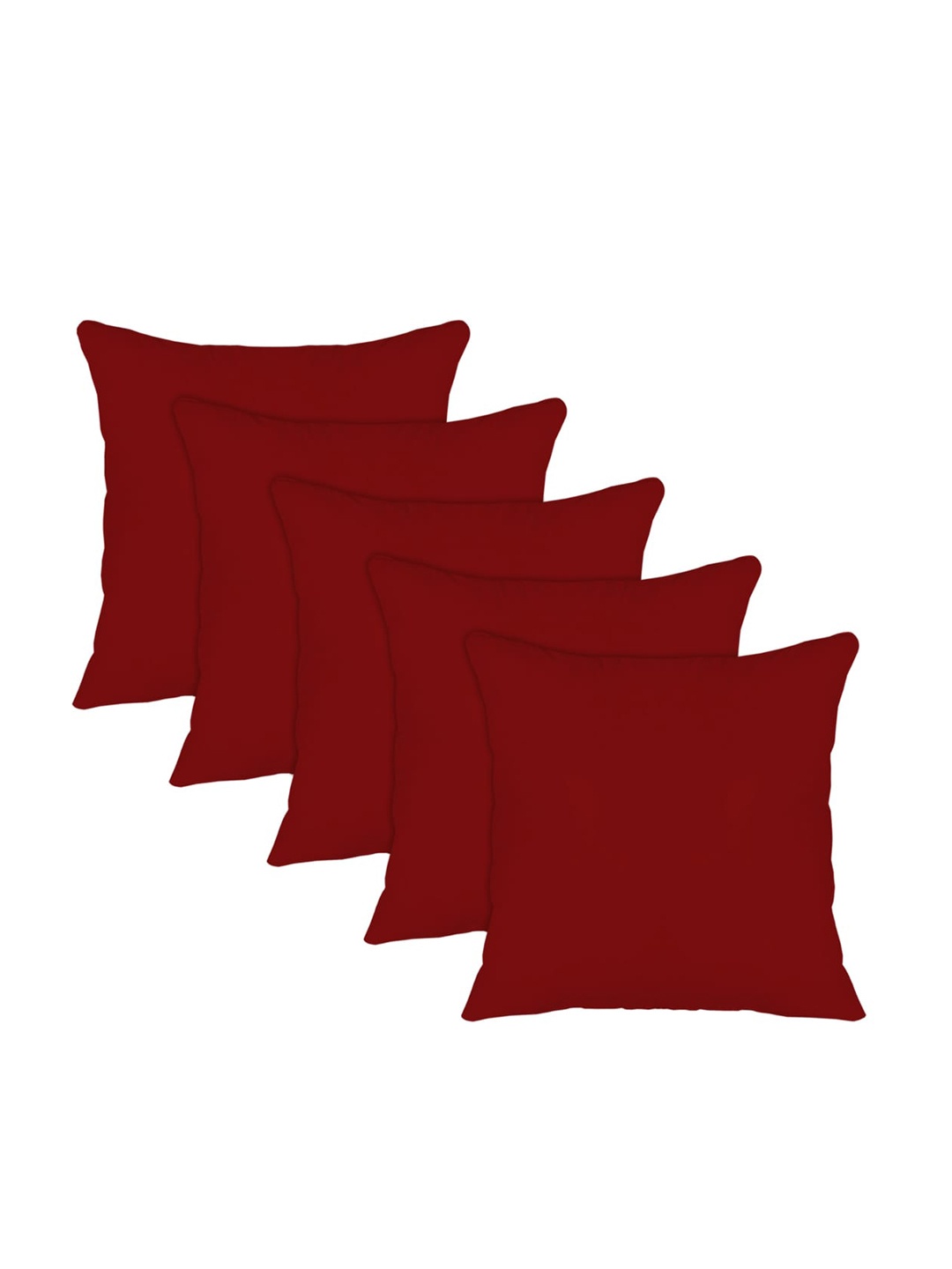 

Kuber Industries Set Of 5 Microfiber Filled Floor Cushions, Maroon