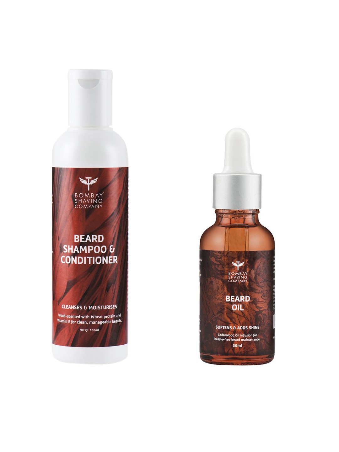 

Bombay Shaving Company Men Set of Beard Shampoo & Conditioner & Cedarwood Beard Oil, Rust