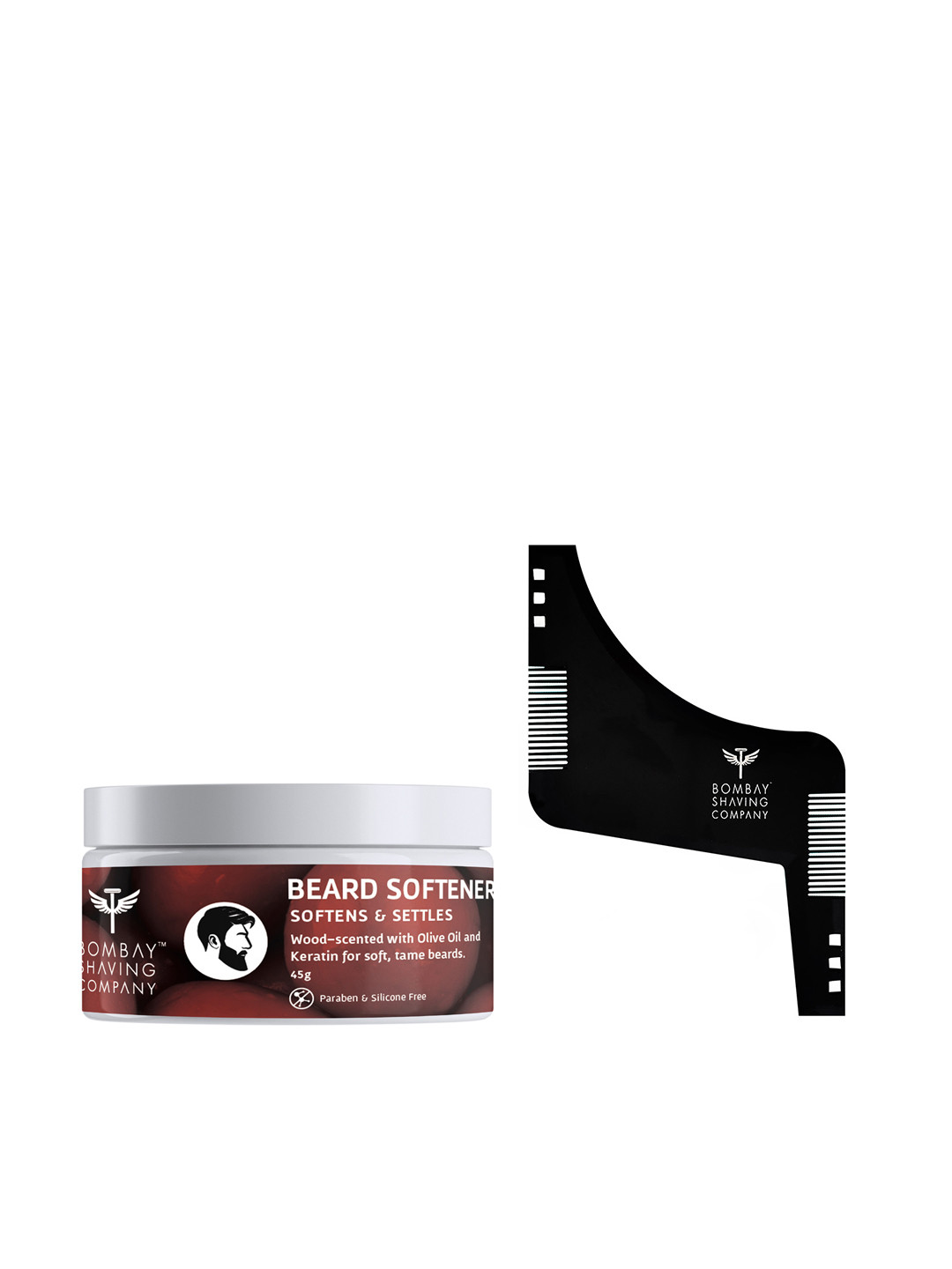 

Bombay Shaving Company Men Set of Beard Softener & Beard Styling Shaper Tool, Black