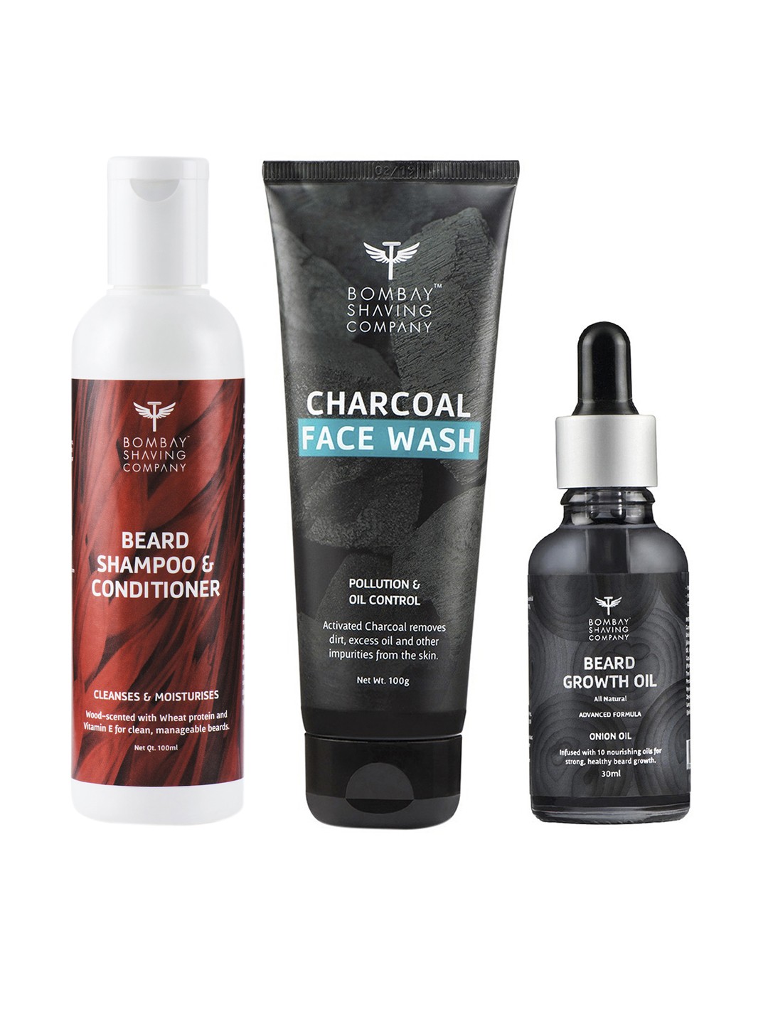 

Bombay Shaving Company Beard Care Gift Set with Charcoal Face Wash, Black